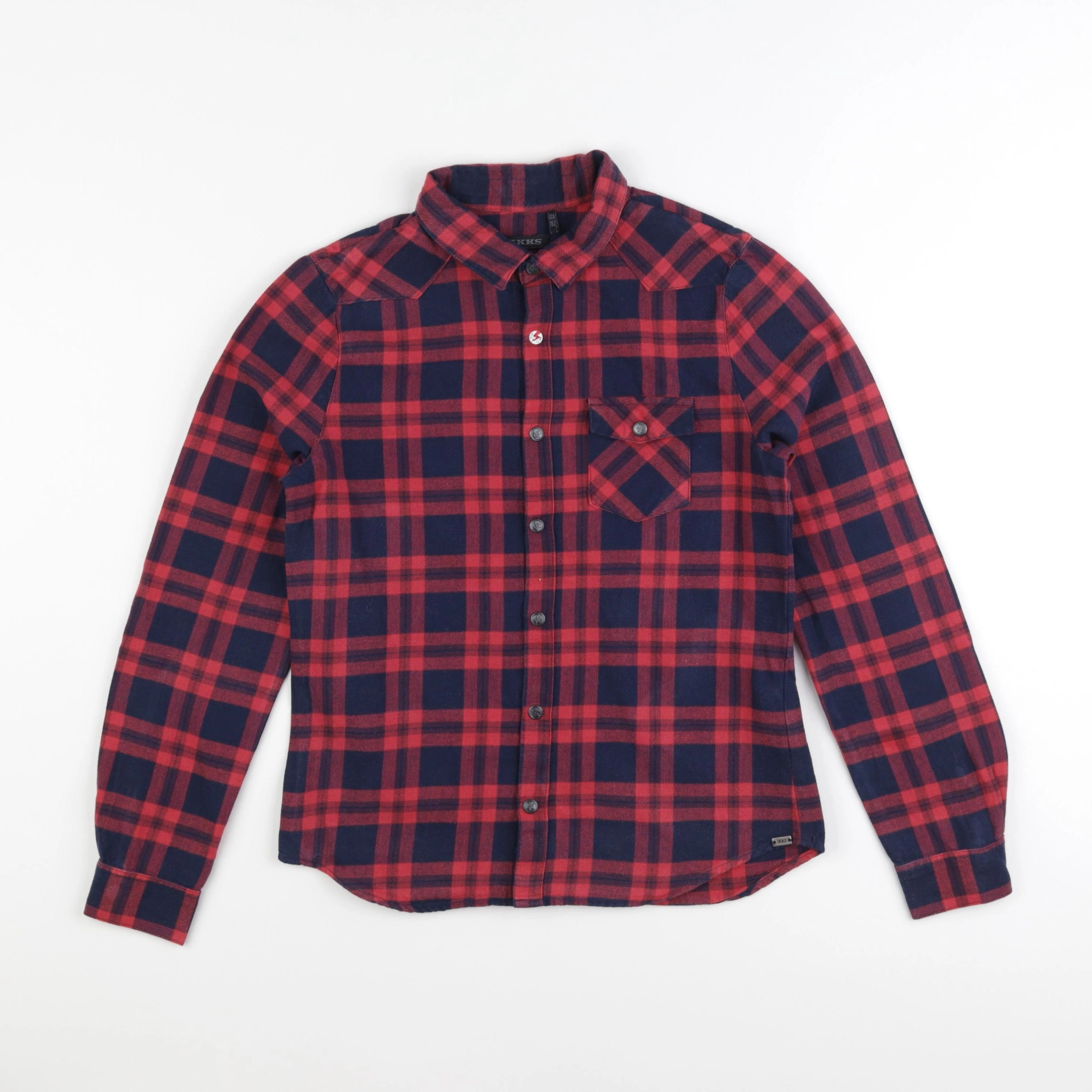 IKKS - chemise bleu, rouge - 12 ans