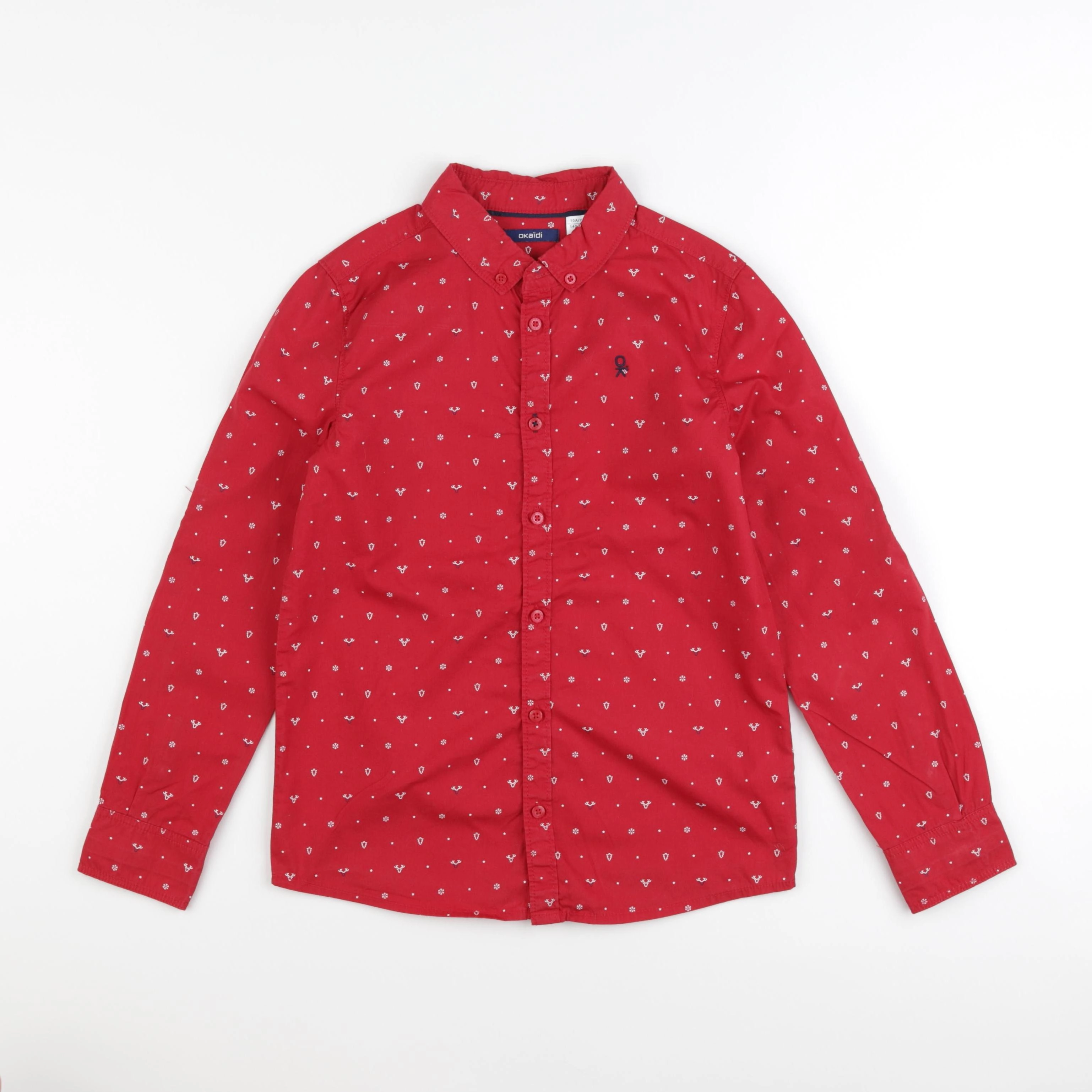 Okaidi - chemise rouge - 10 ans