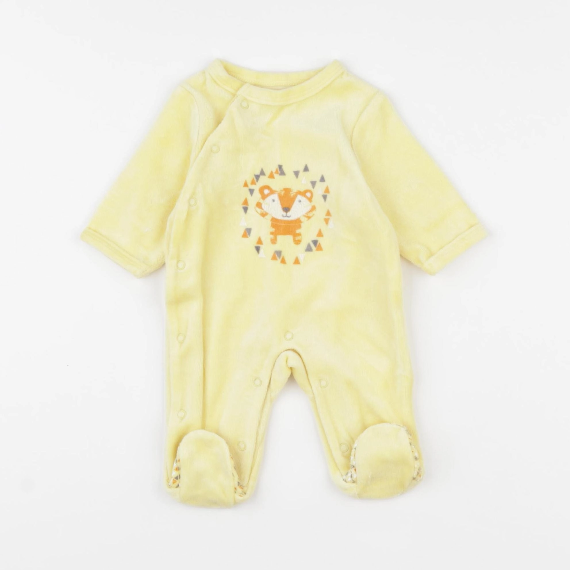 Vertbaudet - pyjama velours jaune - 0 mois