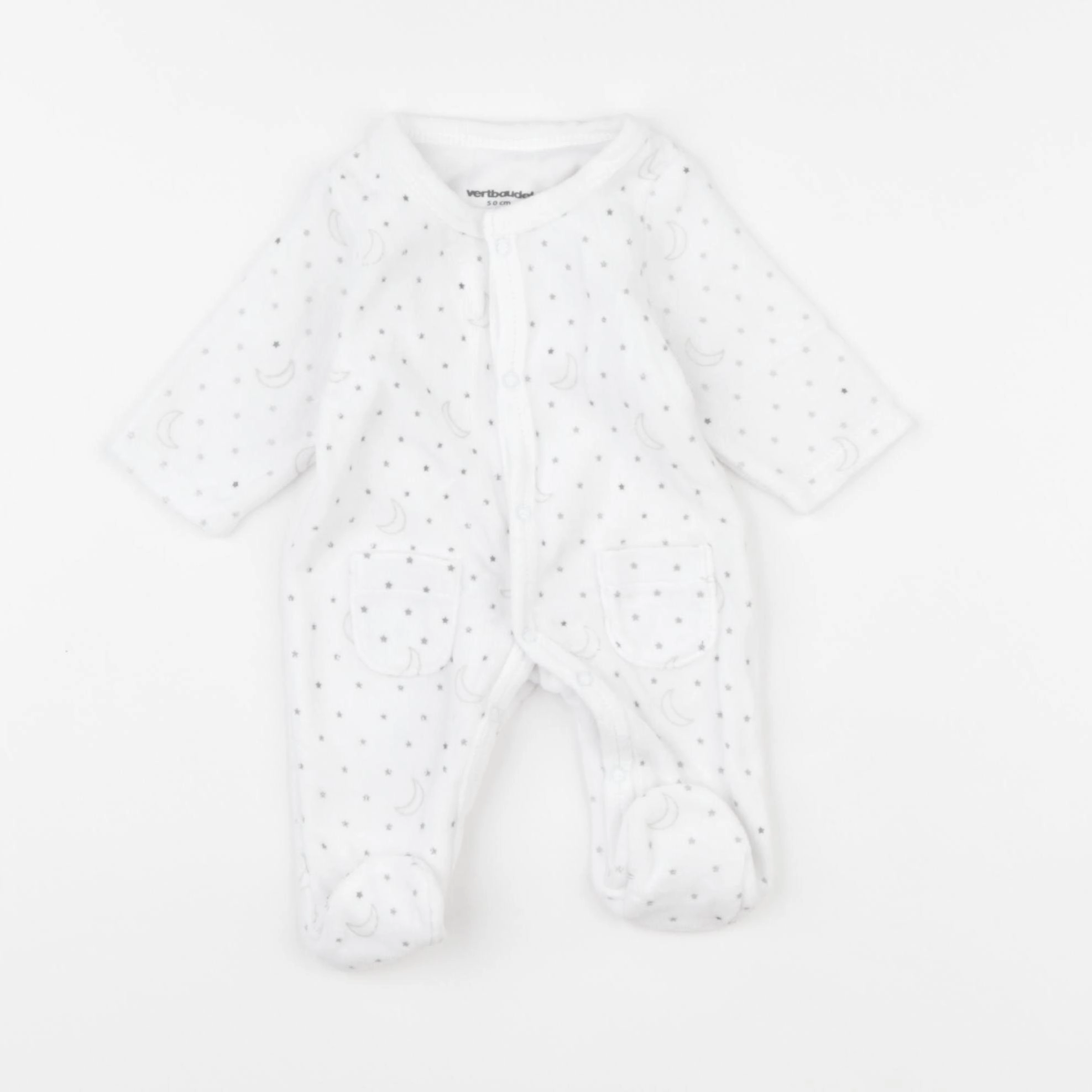Vertbaudet - pyjama velours blanc - 0 mois