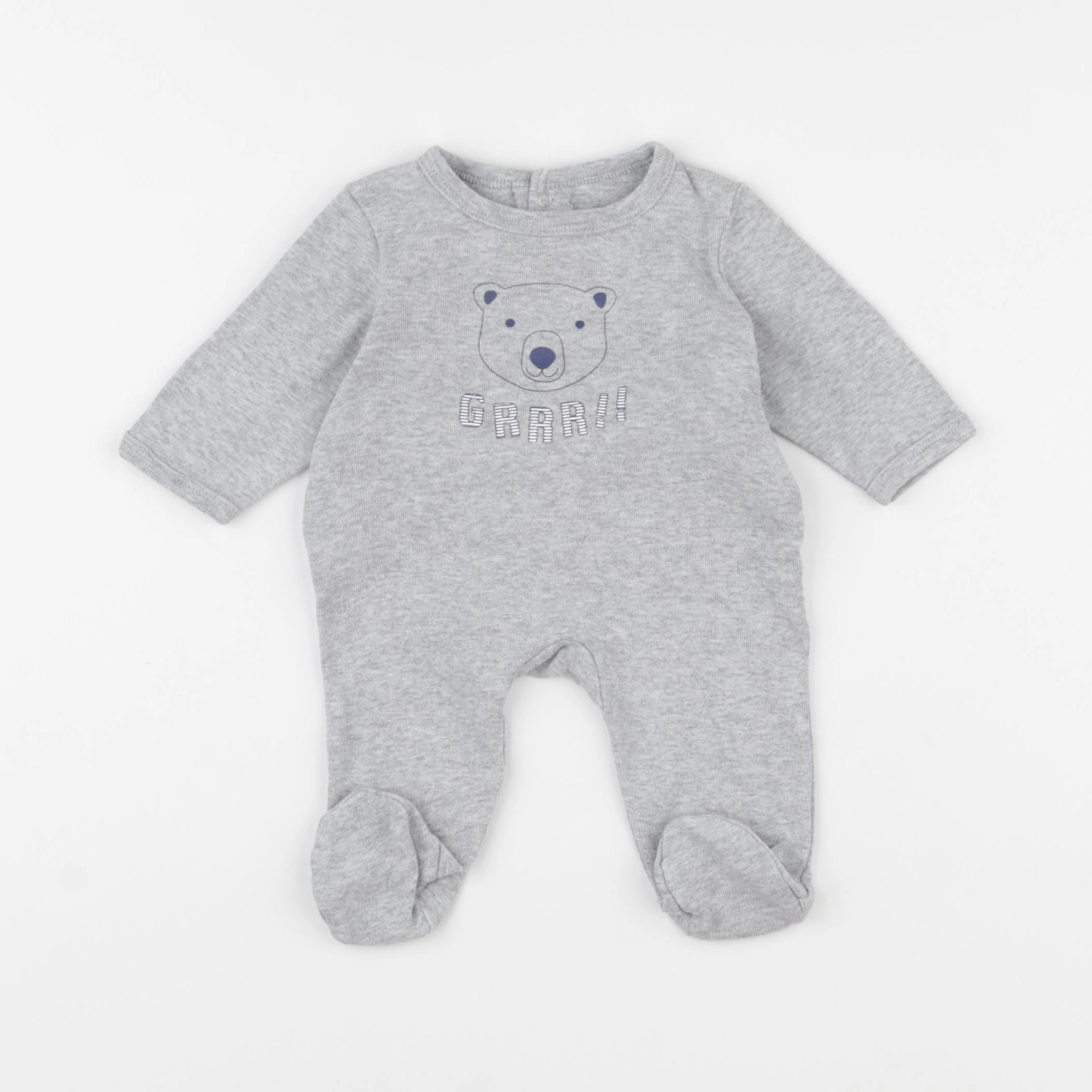 Vertbaudet - pyjama coton gris - 1 mois