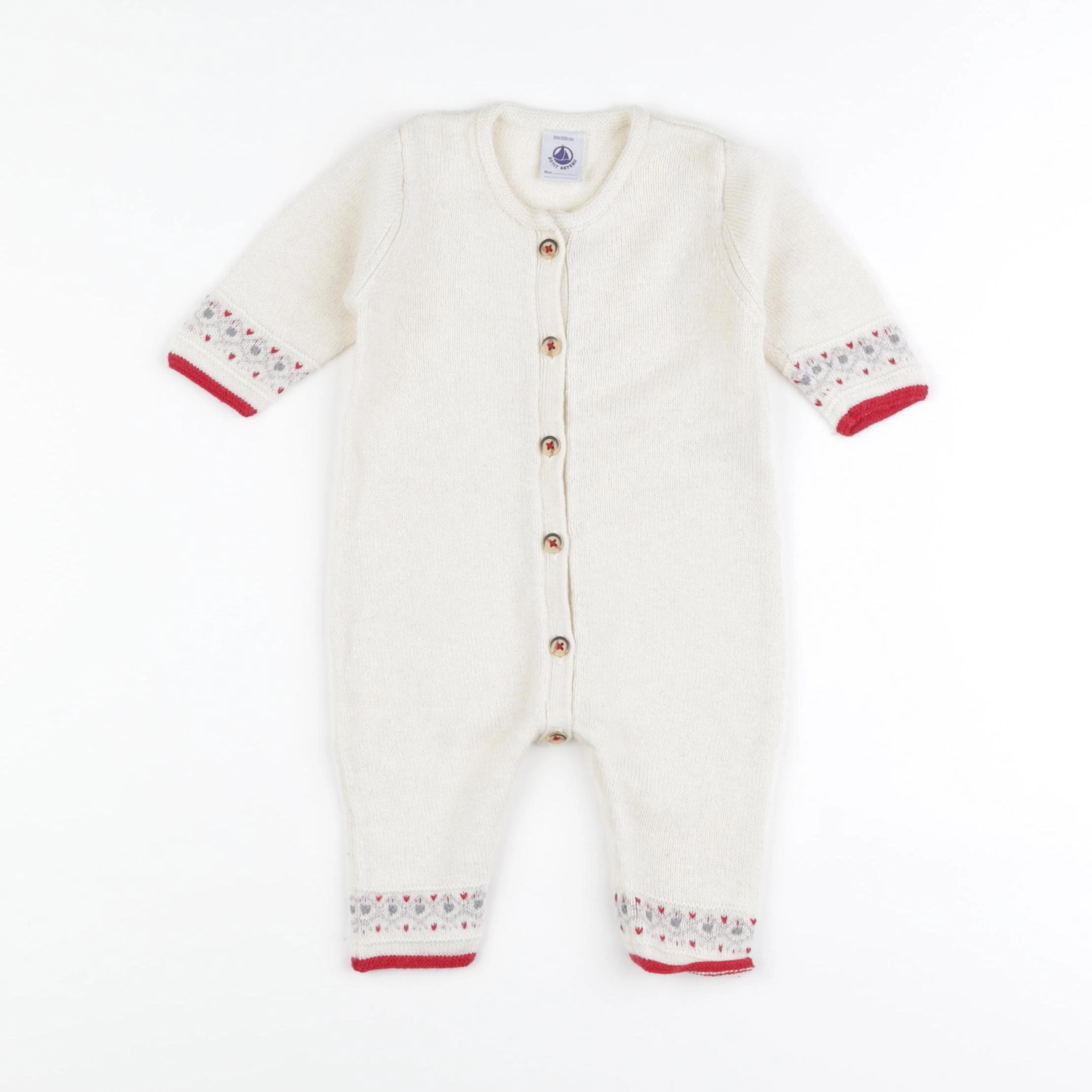 Petit Bateau - combinaison beige - 3 mois
