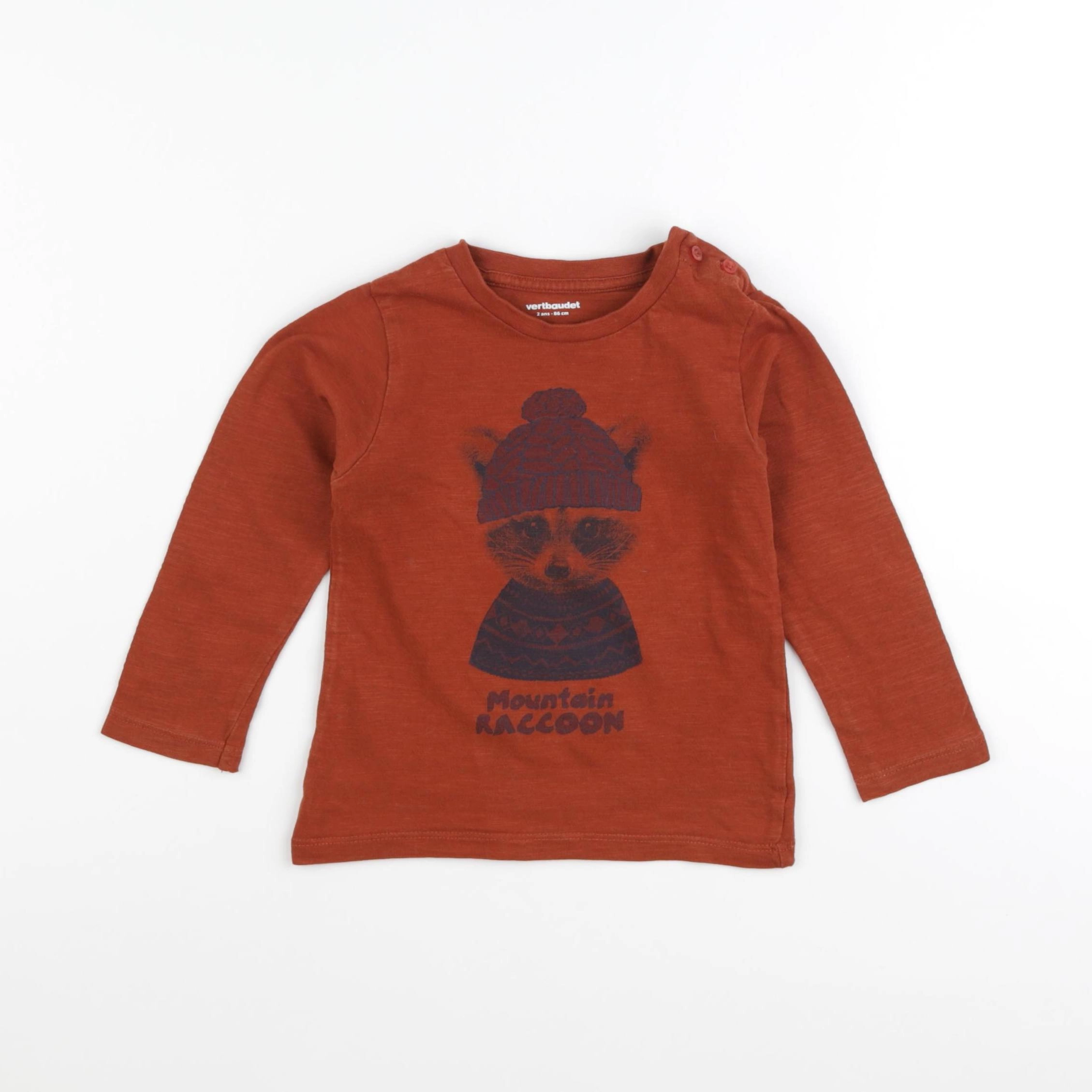 Vertbaudet - tee-shirt marron - 2 ans