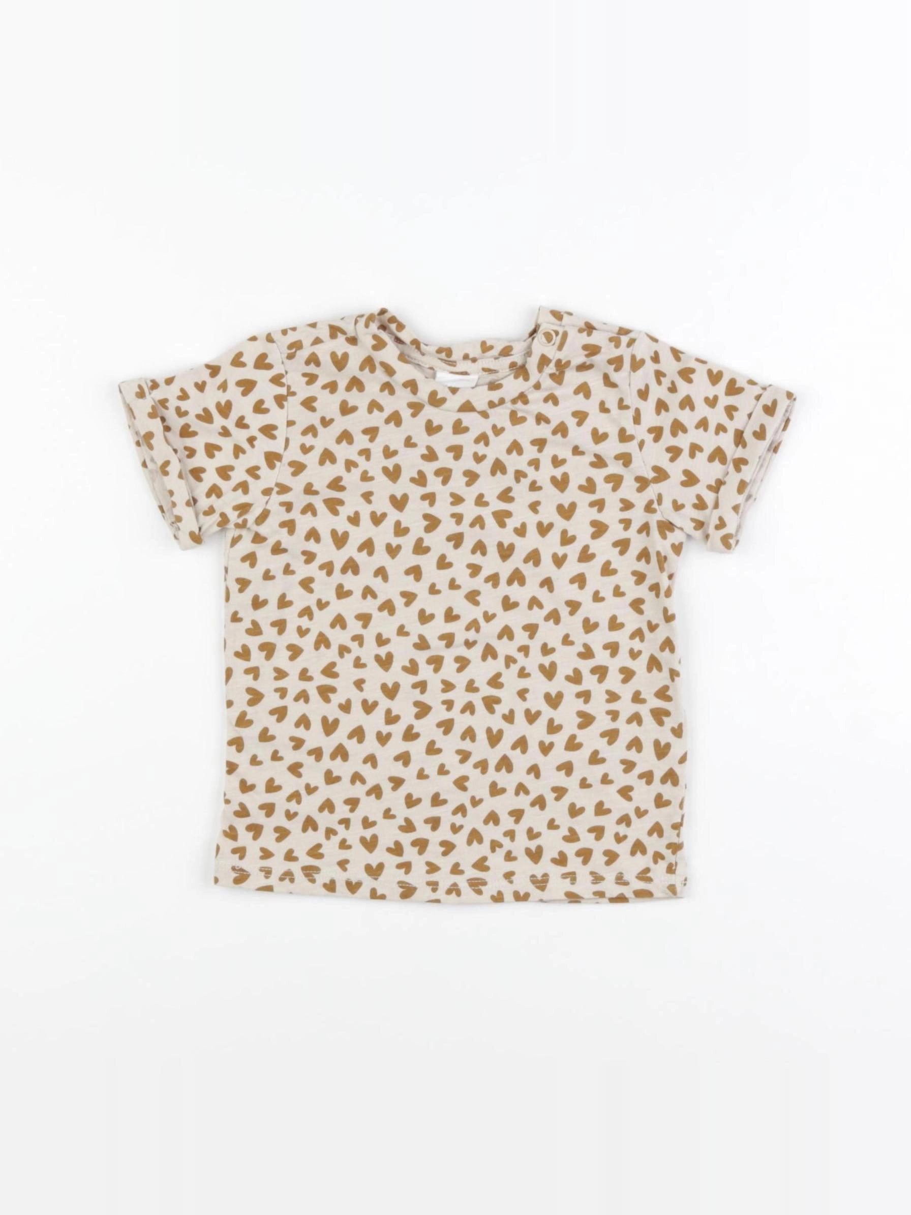 H&M - tee-shirt marron - 6/9 mois