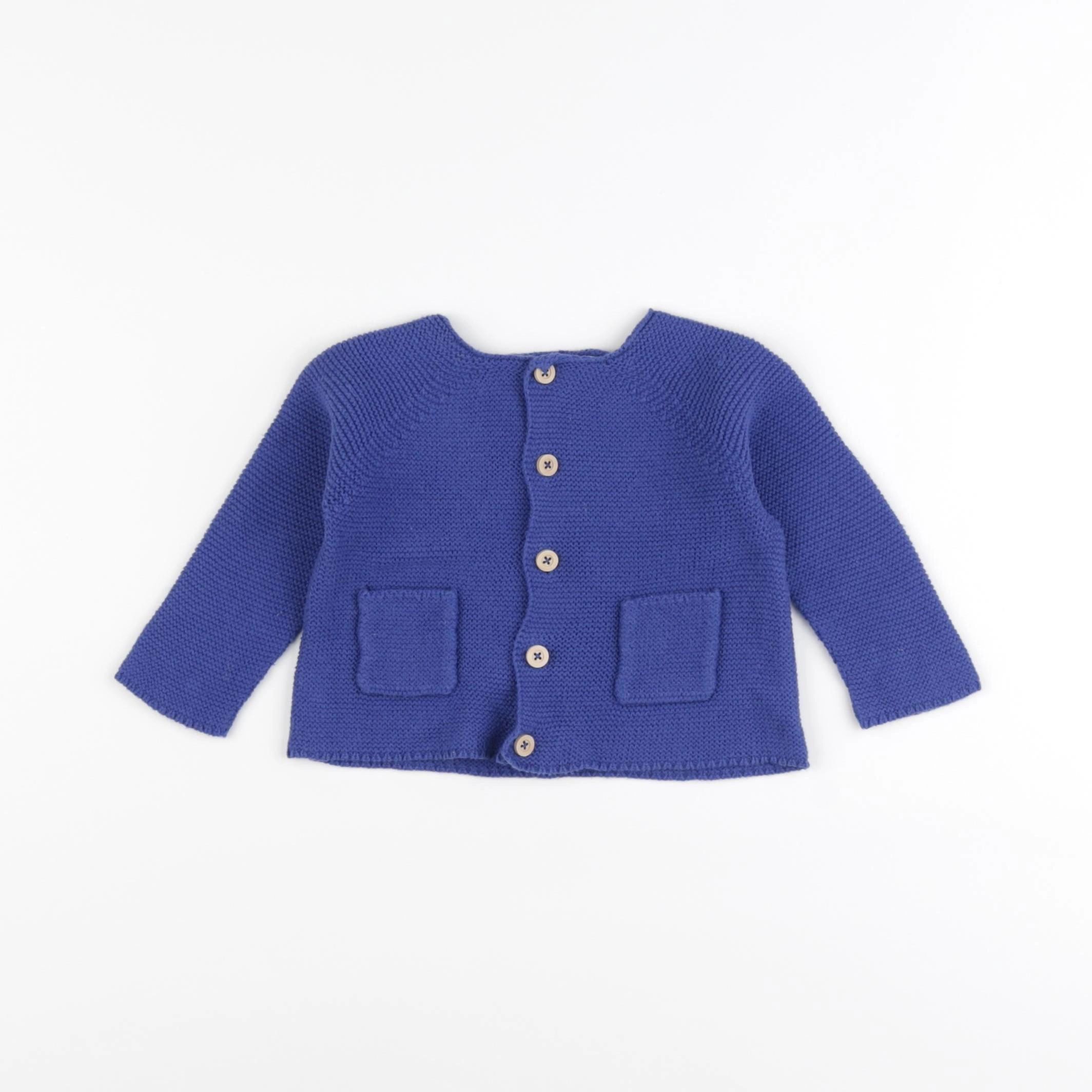 Zara - gilet bleu - 6/9 mois