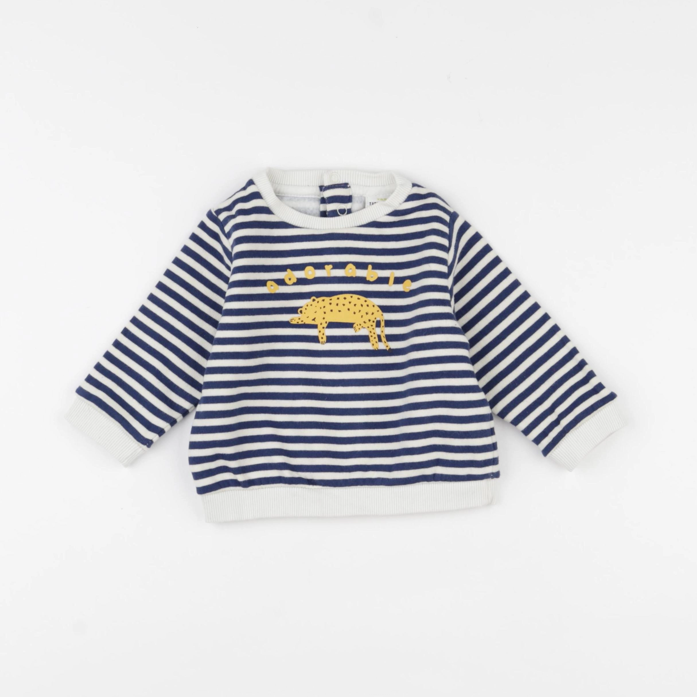 Tape à l'oeil - sweat blanc, bleu - 9 mois