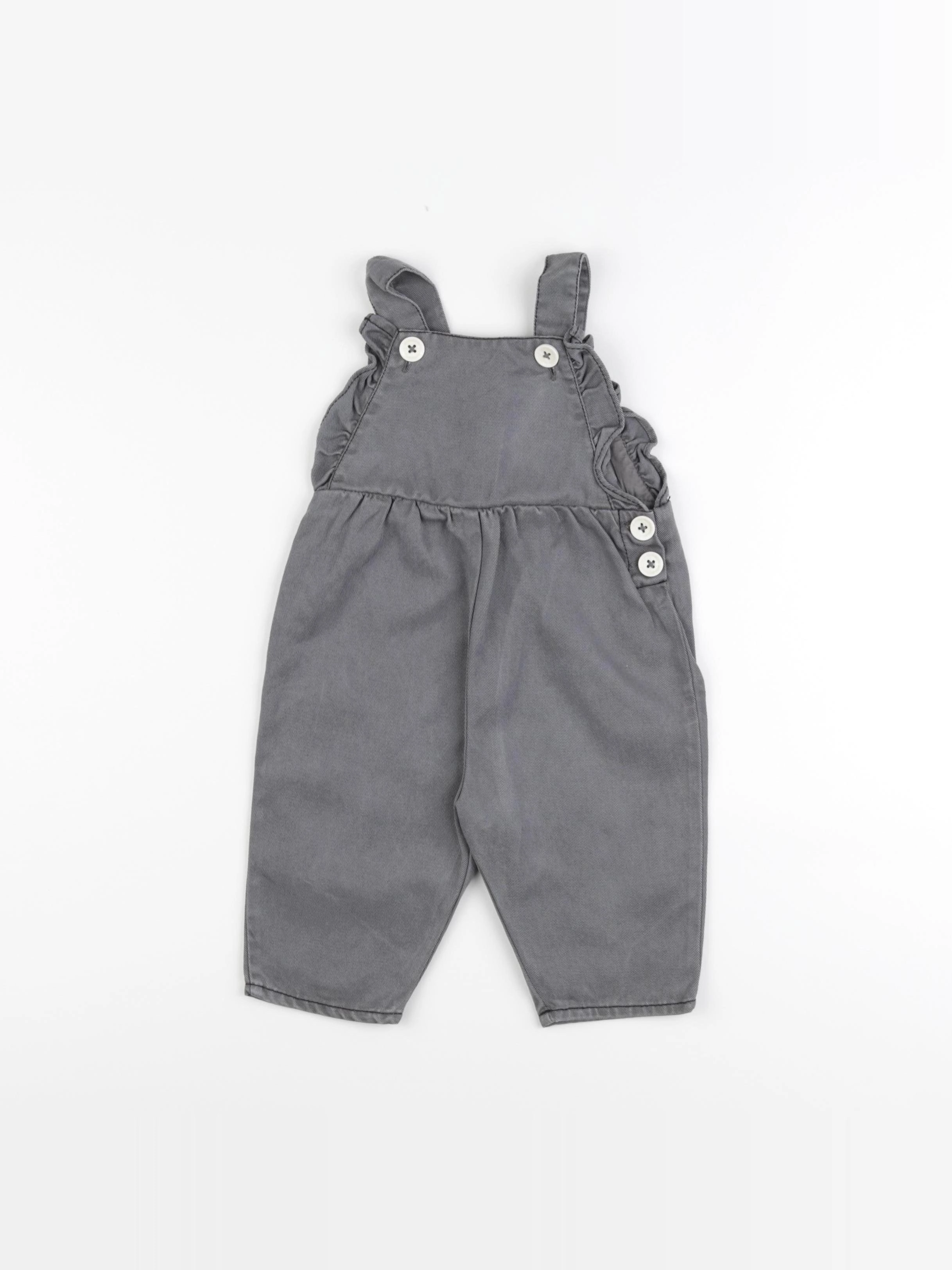 Zara - salopette gris - 9/12 mois
