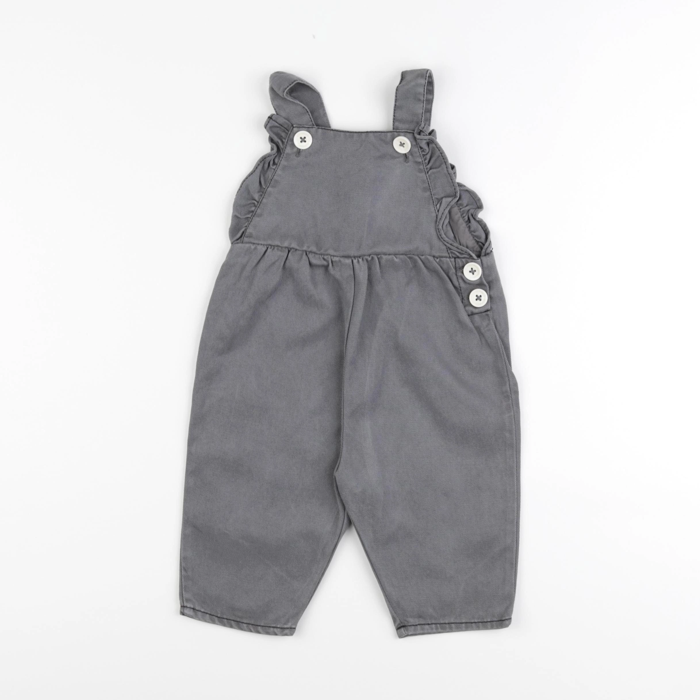 Zara - salopette gris - 9/12 mois