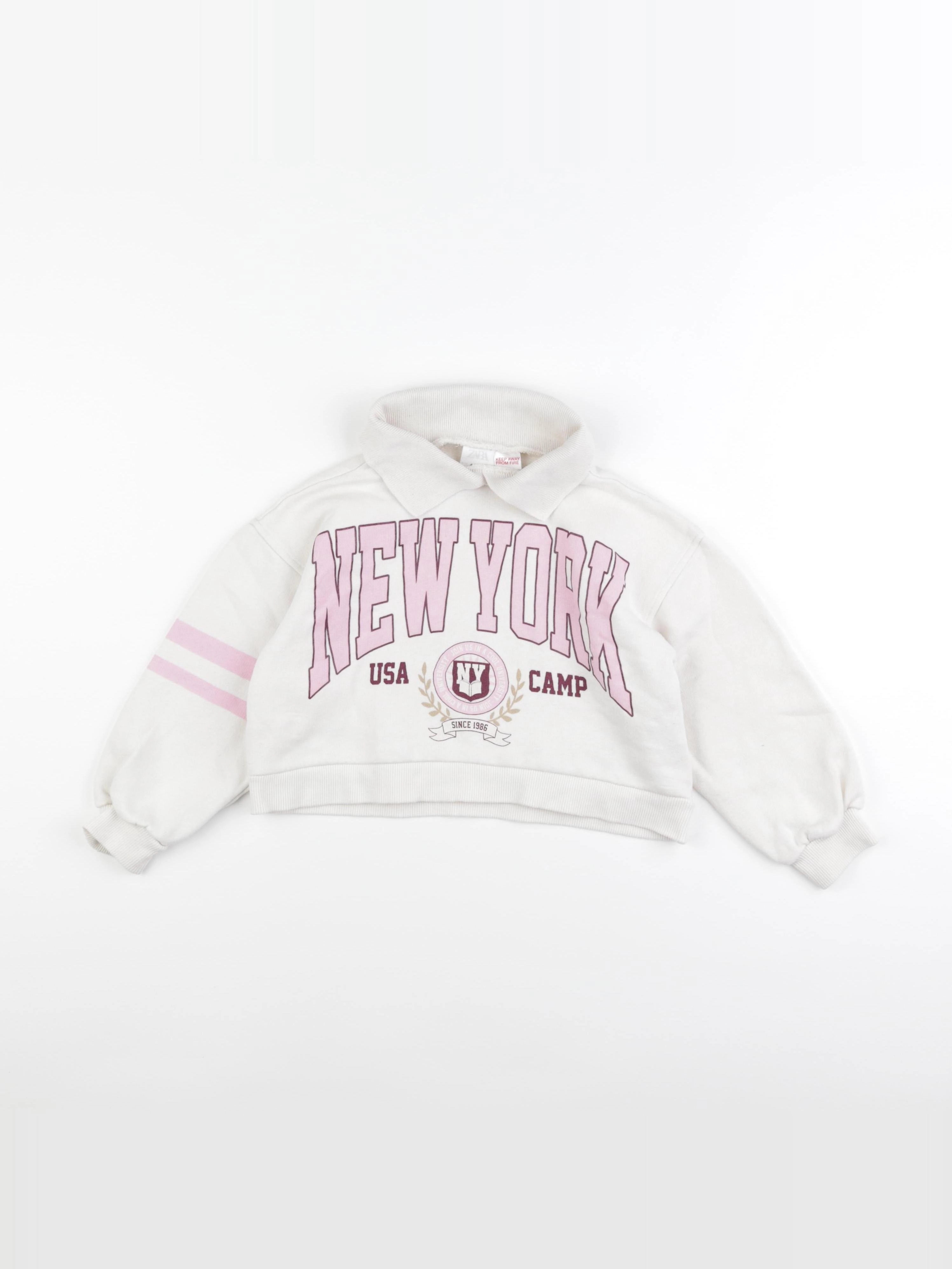 Zara - sweat beige, rose - 4/5 ans