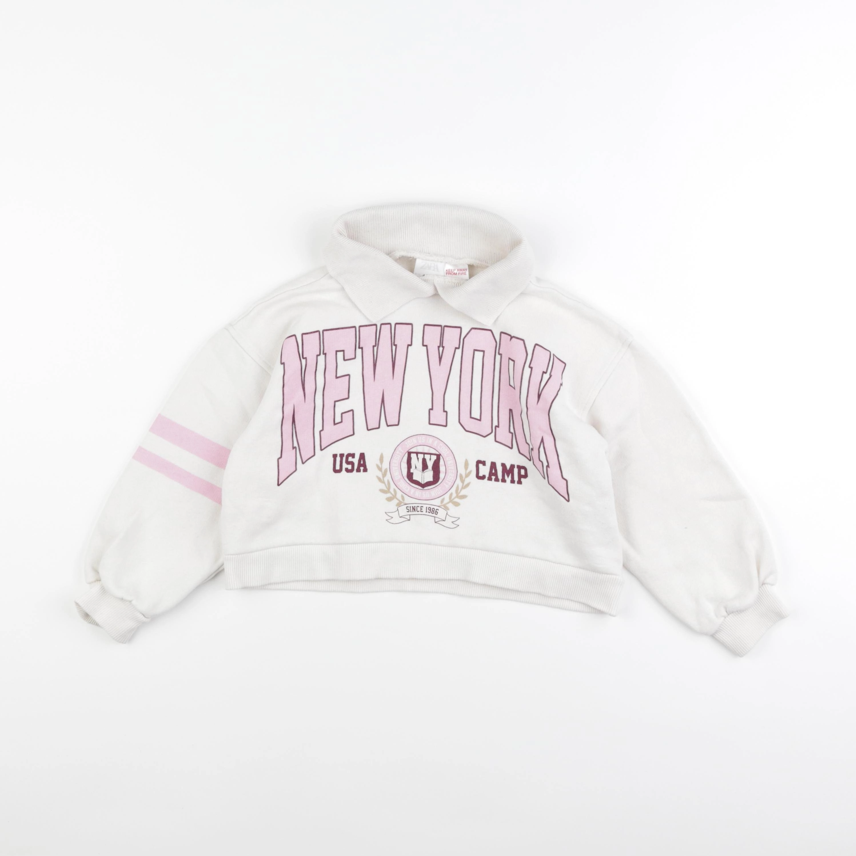 Zara - sweat beige, rose - 4/5 ans