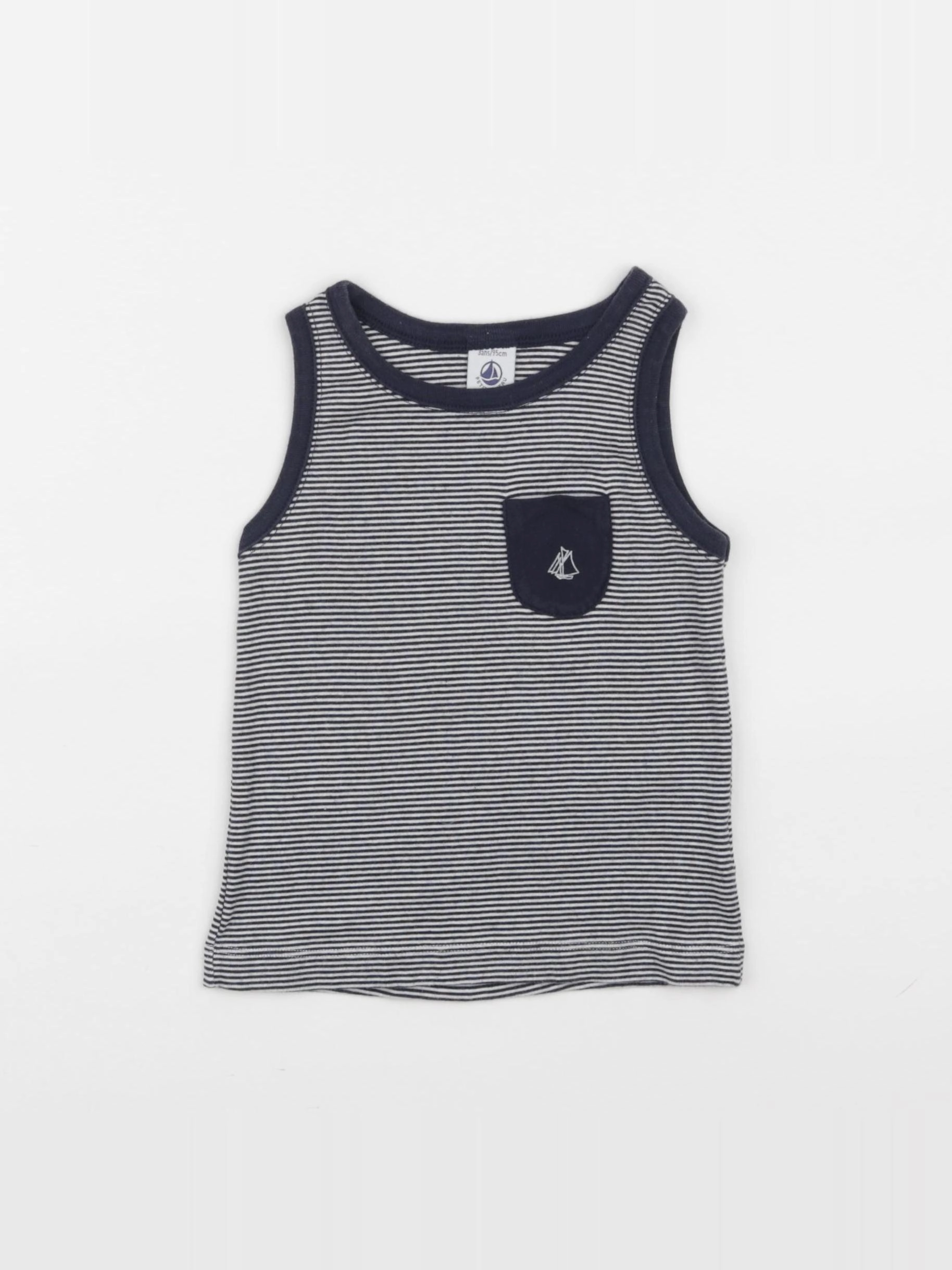 Petit Bateau - maillot de corps bleu - 3 ans