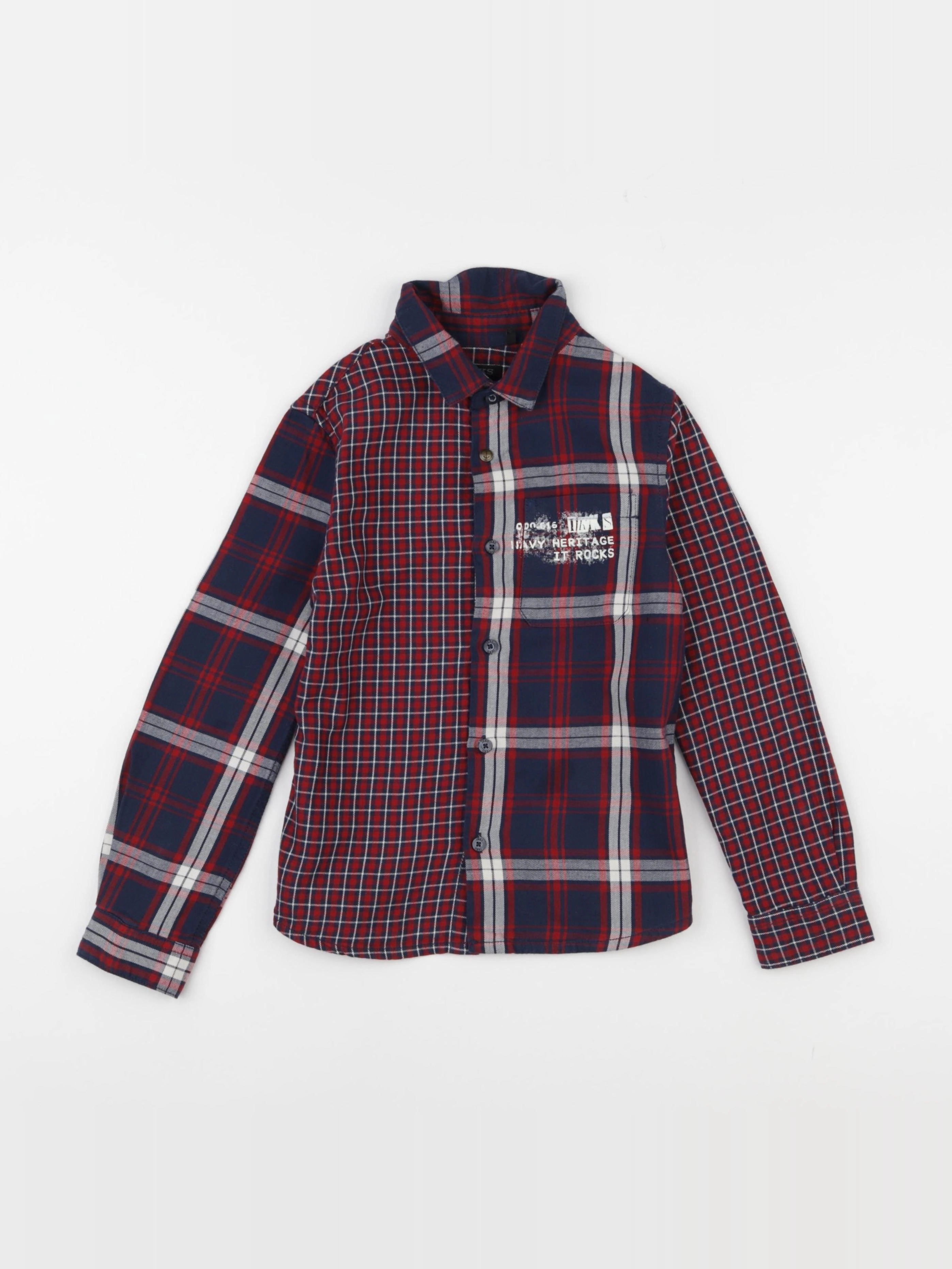 IKKS - chemise bleu, rouge - 6 ans