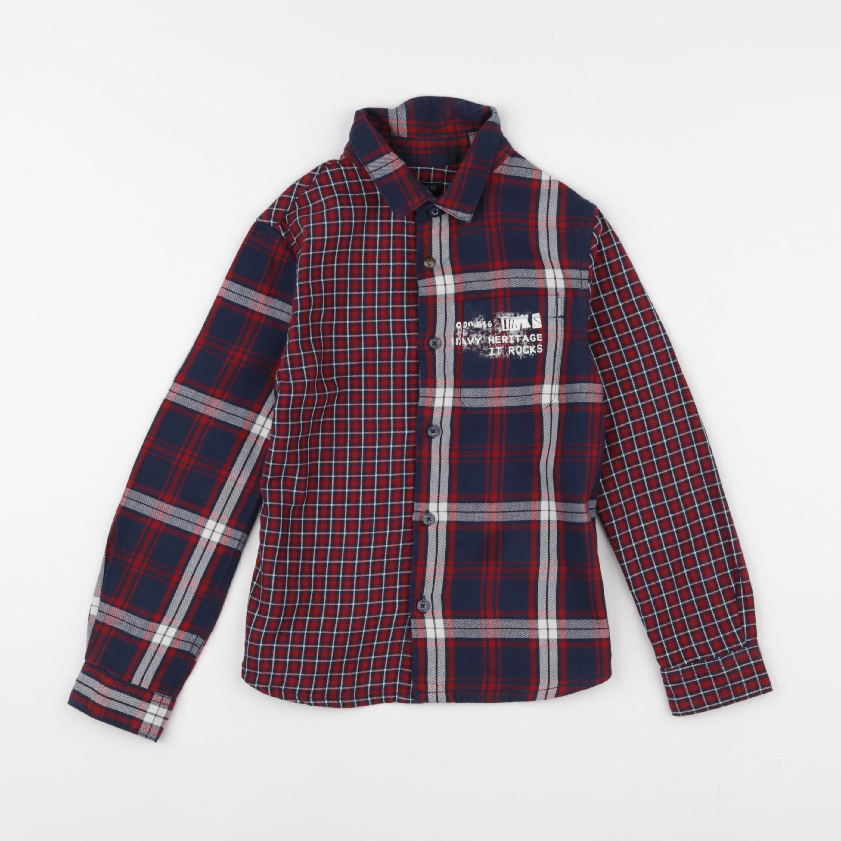 IKKS - chemise bleu, rouge - 6 ans