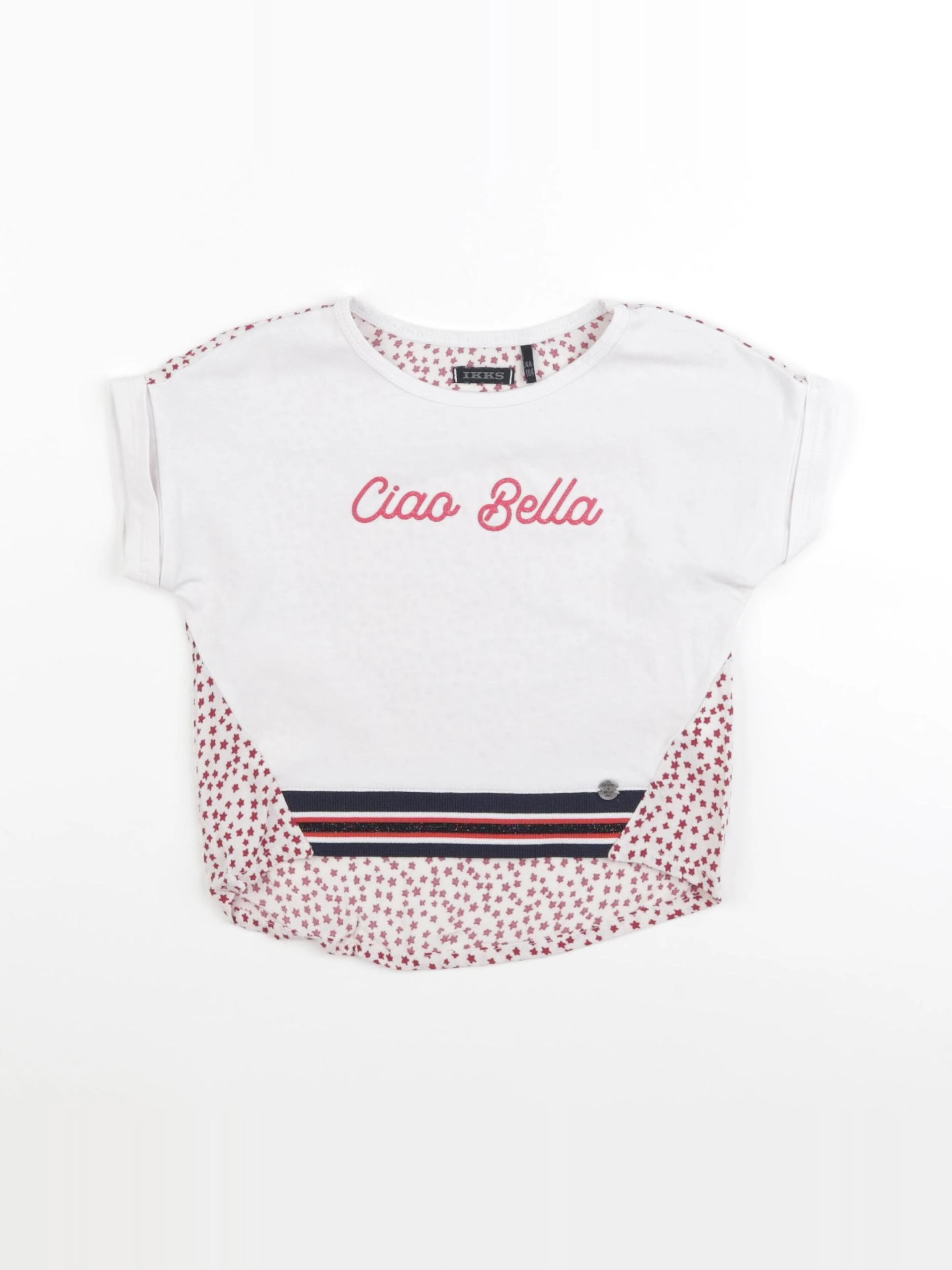 IKKS - tee-shirt blanc, rose - 4 ans