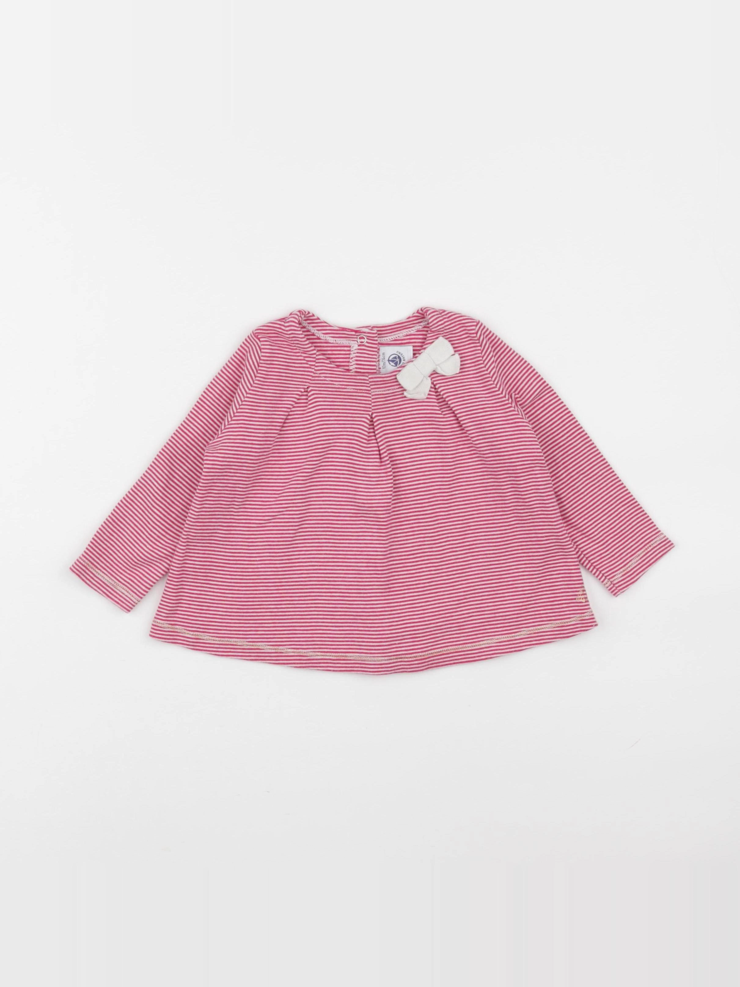 Petit Bateau - tee-shirt rose - 12 mois