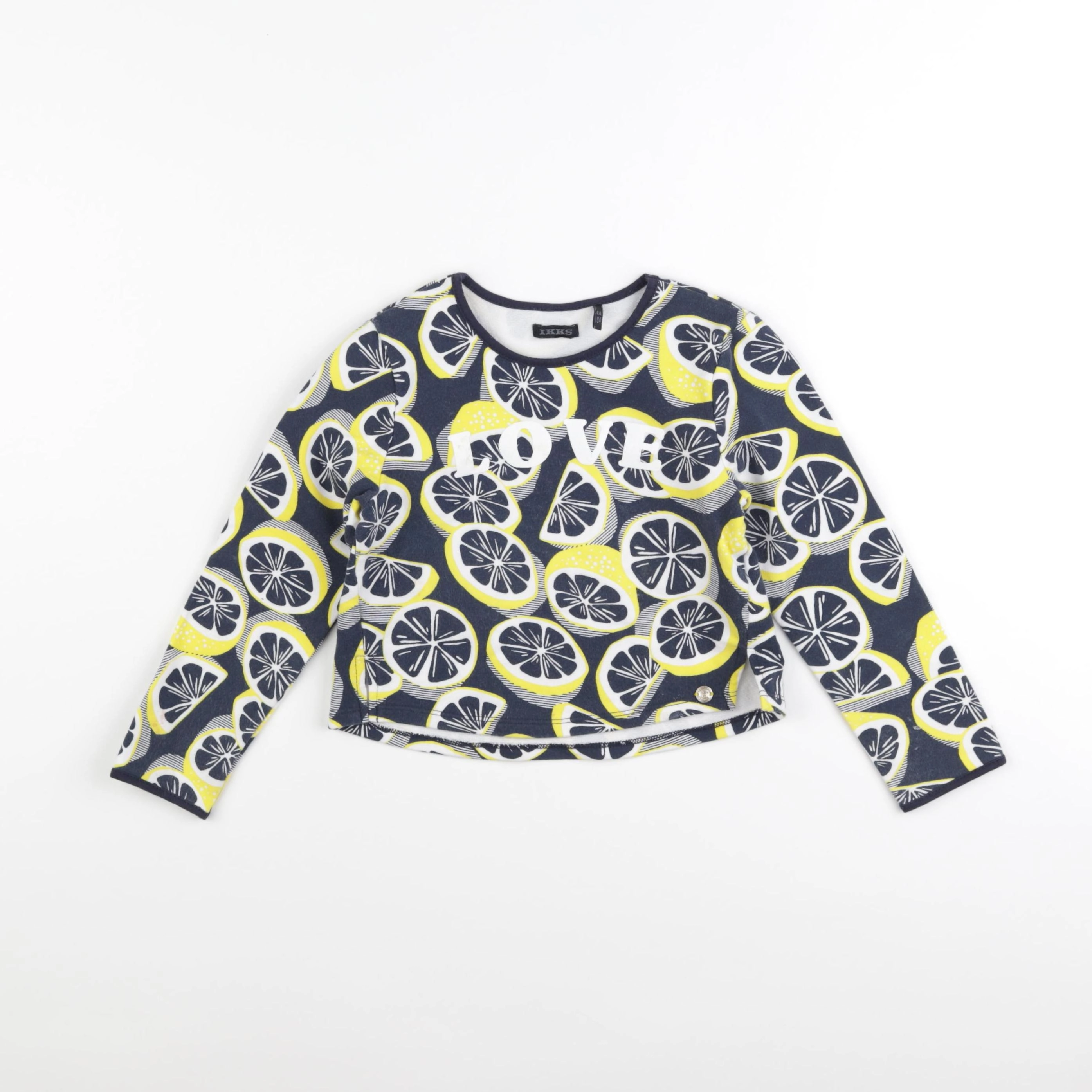 IKKS - sweat bleu, jaune - 4 ans