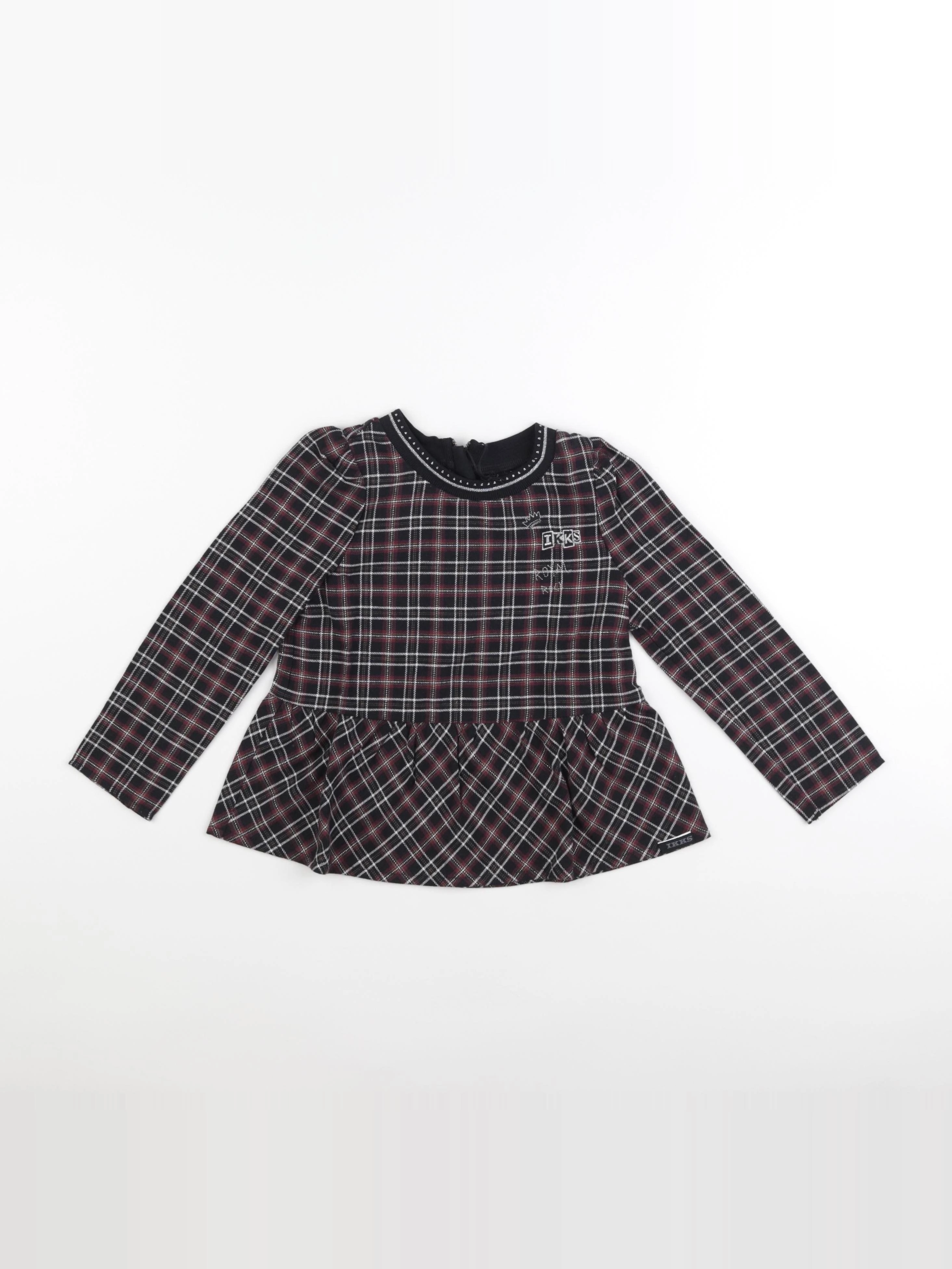 IKKS - blouse violet, noir - 3 ans