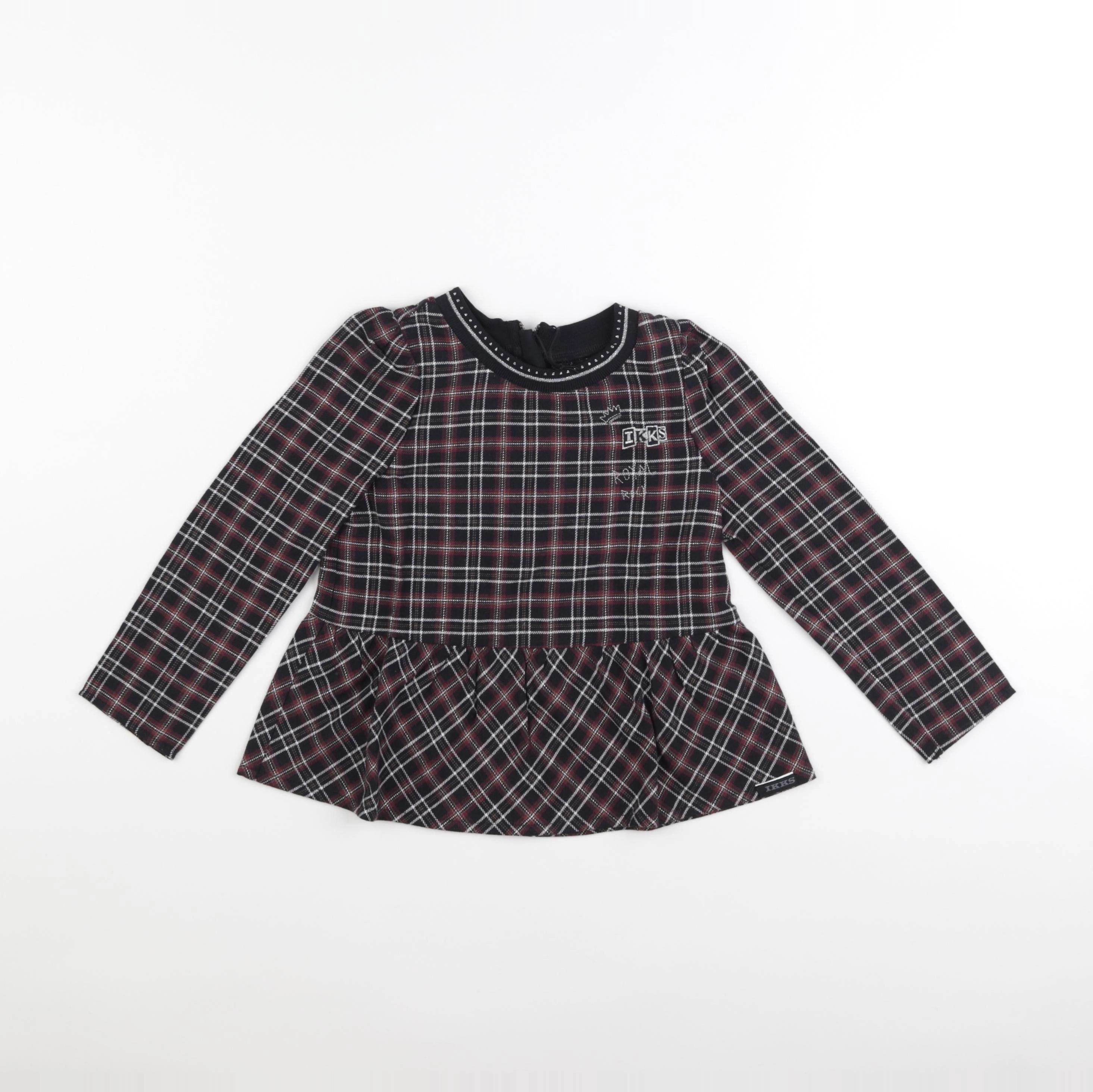 IKKS - blouse violet, noir - 3 ans