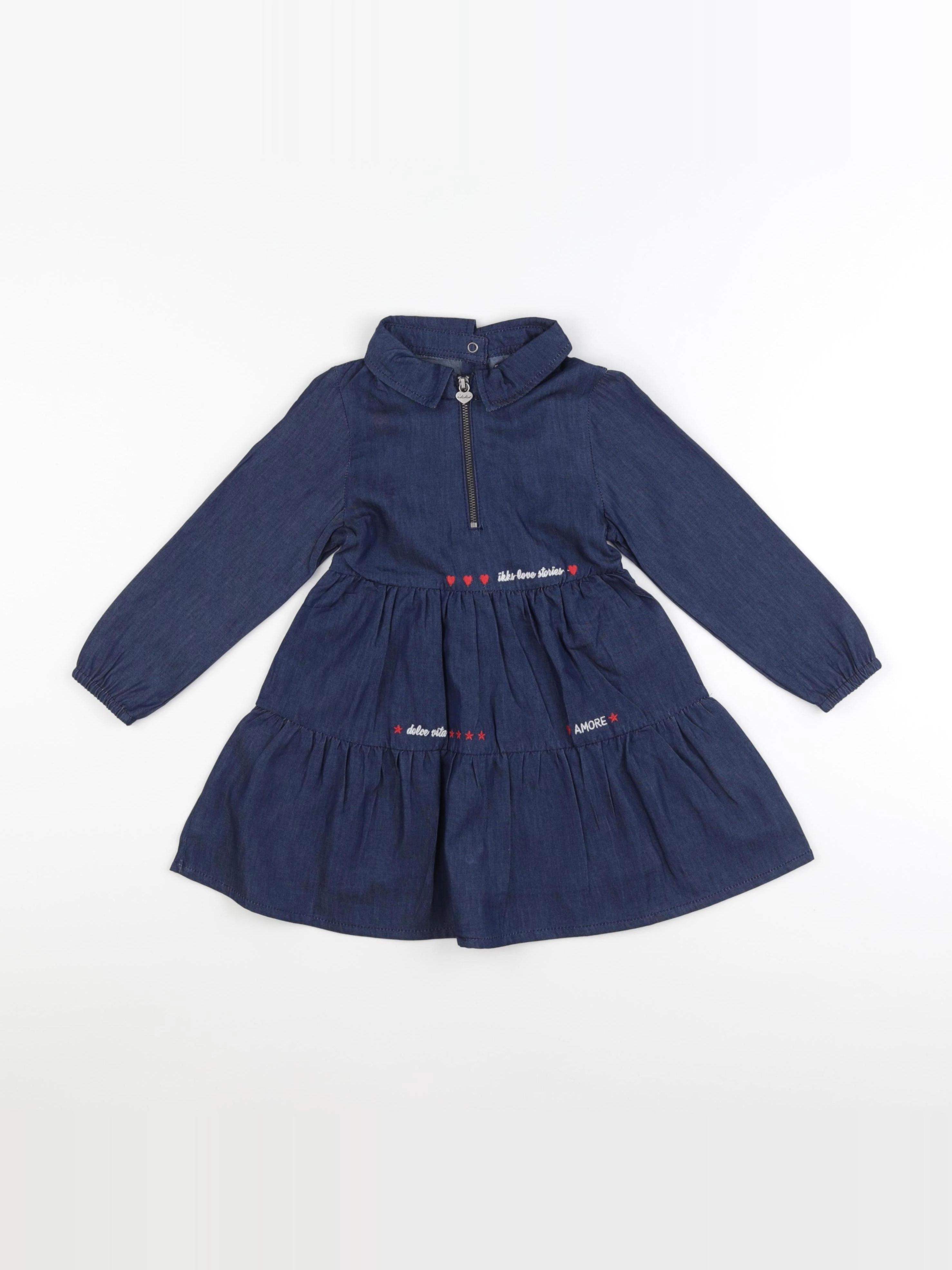 IKKS - robe bleu - 3 ans