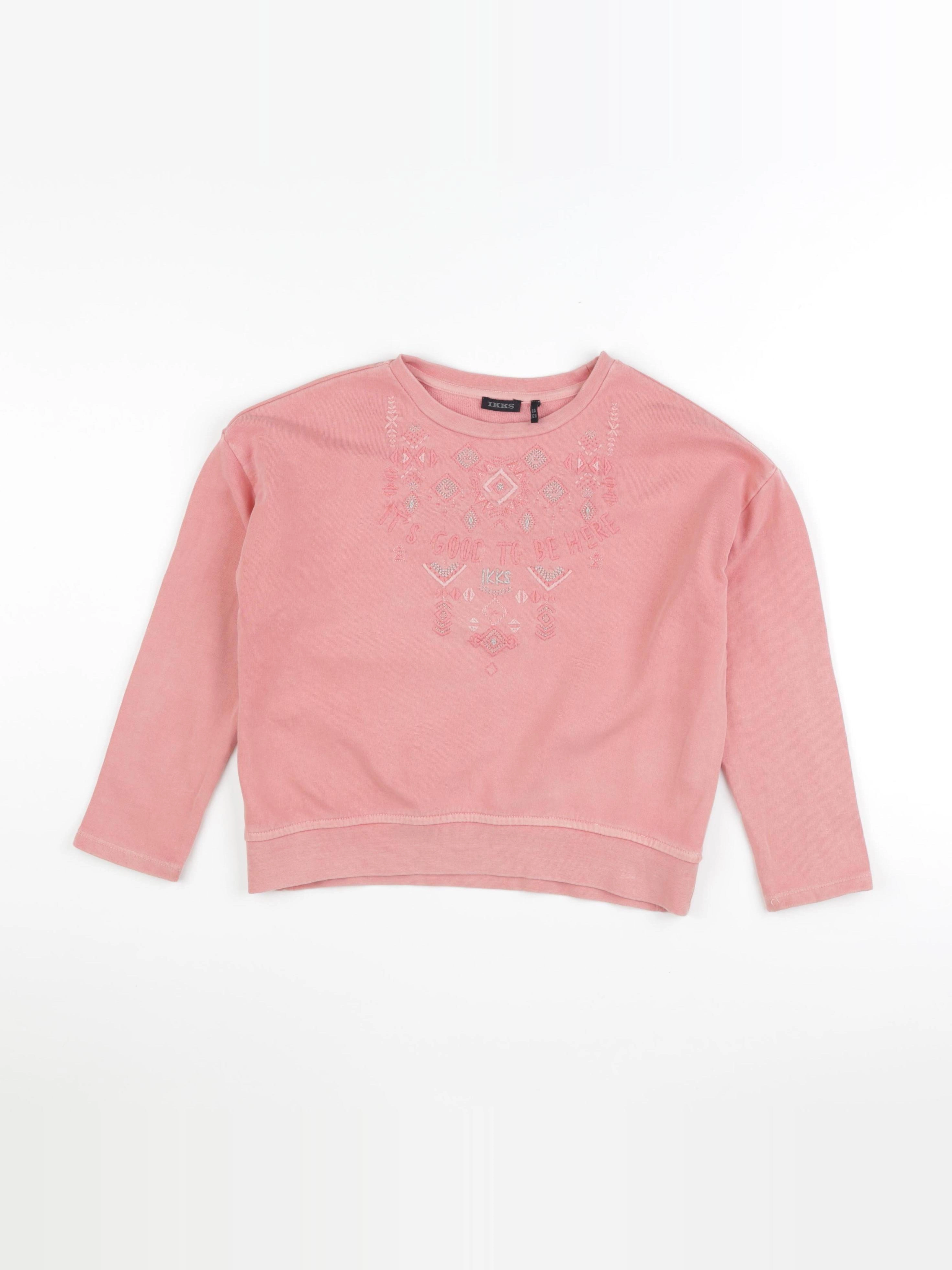 IKKS - sweat rose - 8 ans