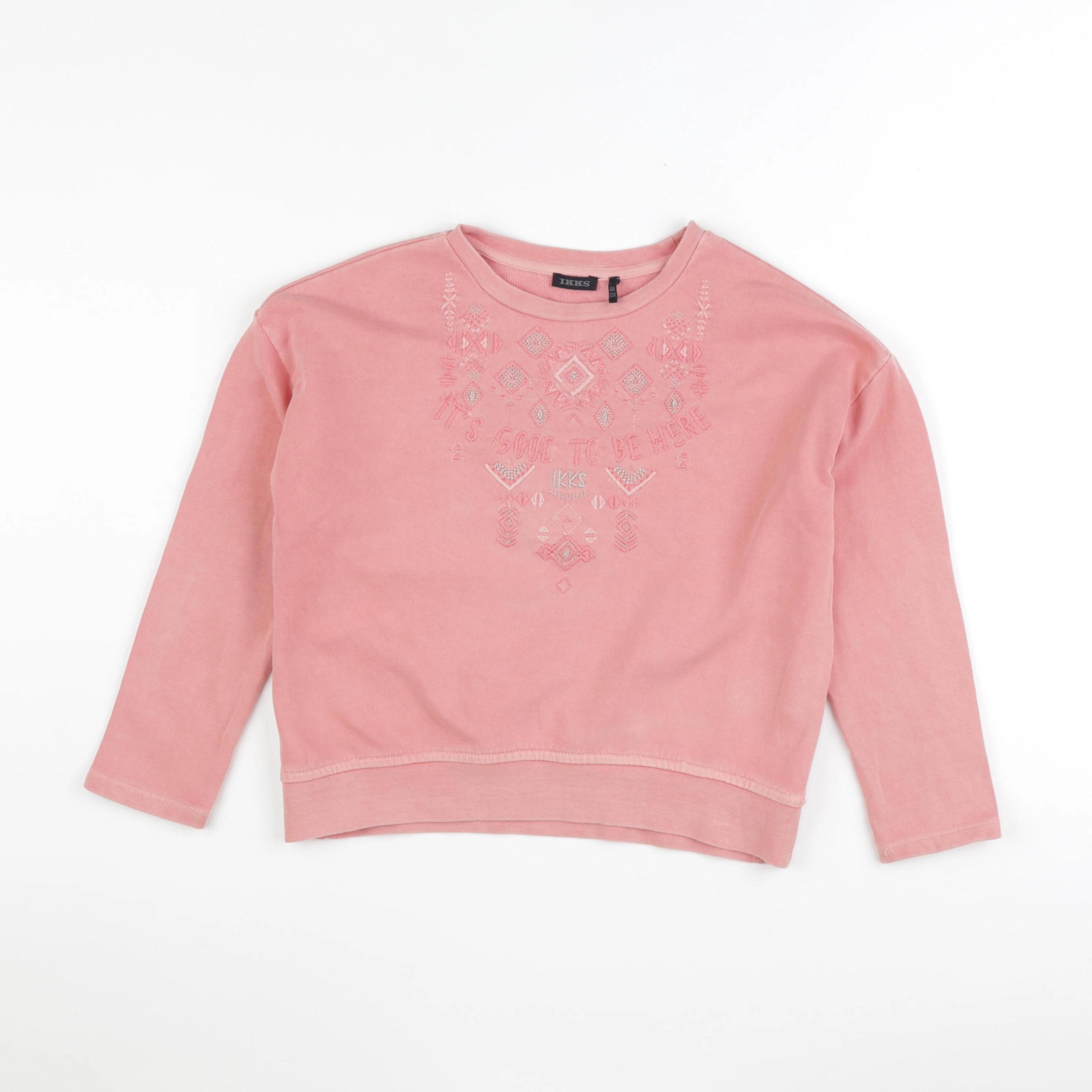 IKKS - sweat rose - 8 ans