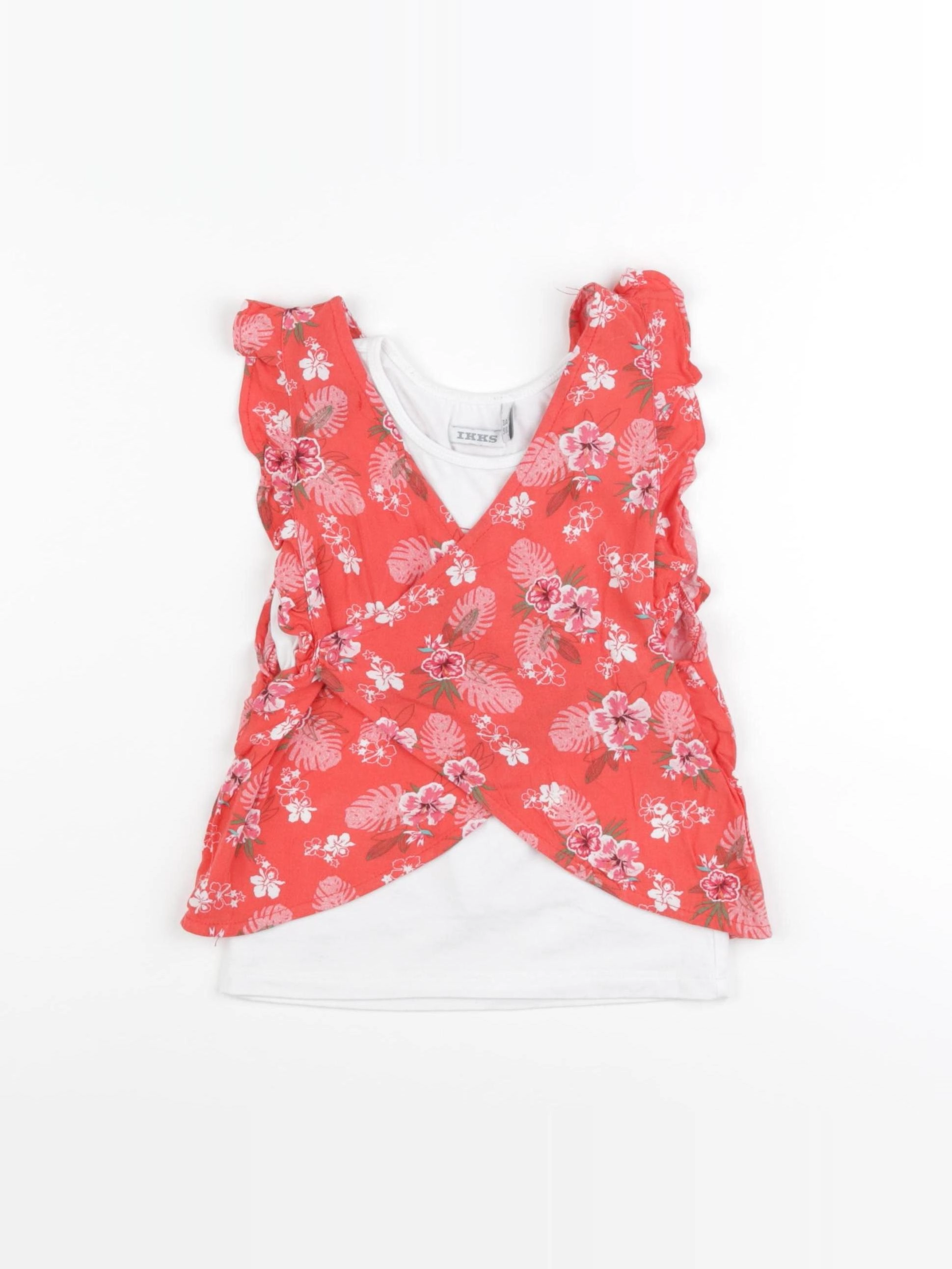 IKKS - tee-shirt orange, blanc - 3 ans