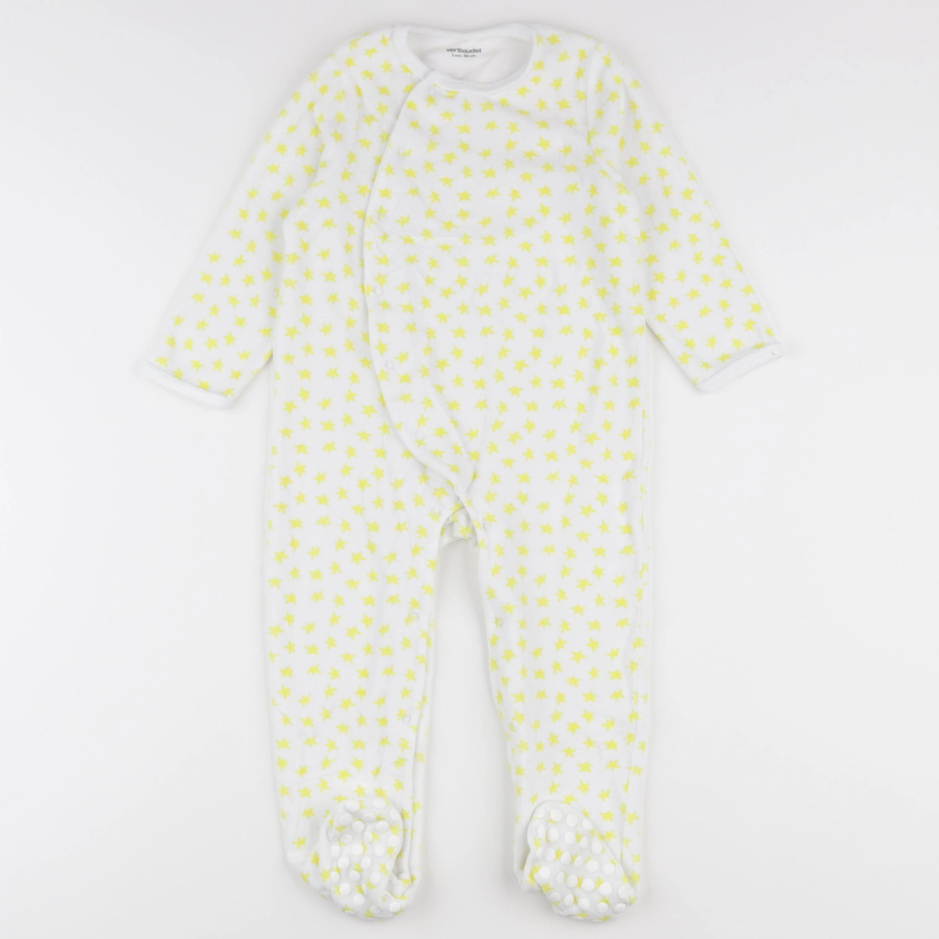 Vertbaudet - pyjama velours jaune - 2 ans