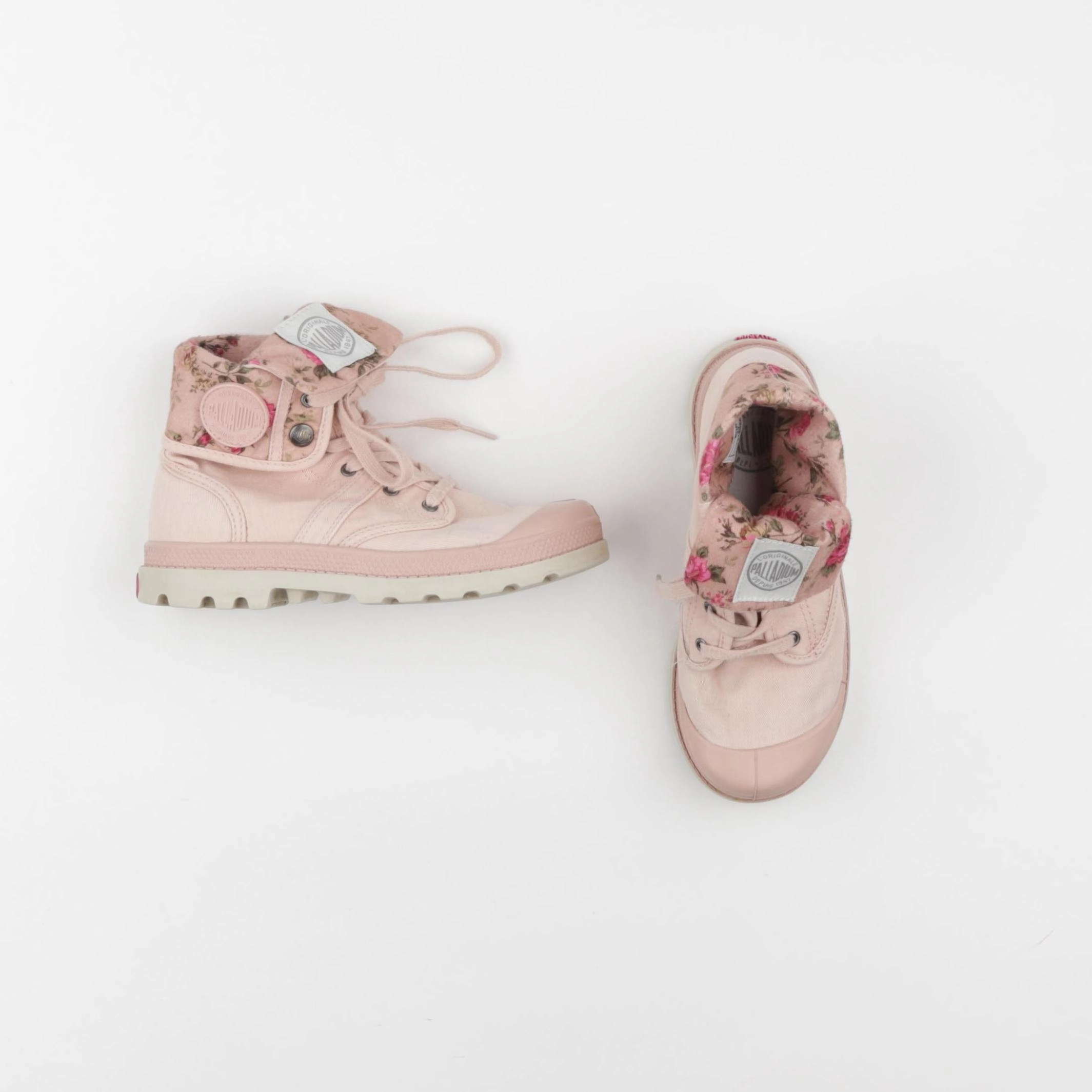 PALLADIUM - tennis à scratch/ lacets rose - pointure 33
