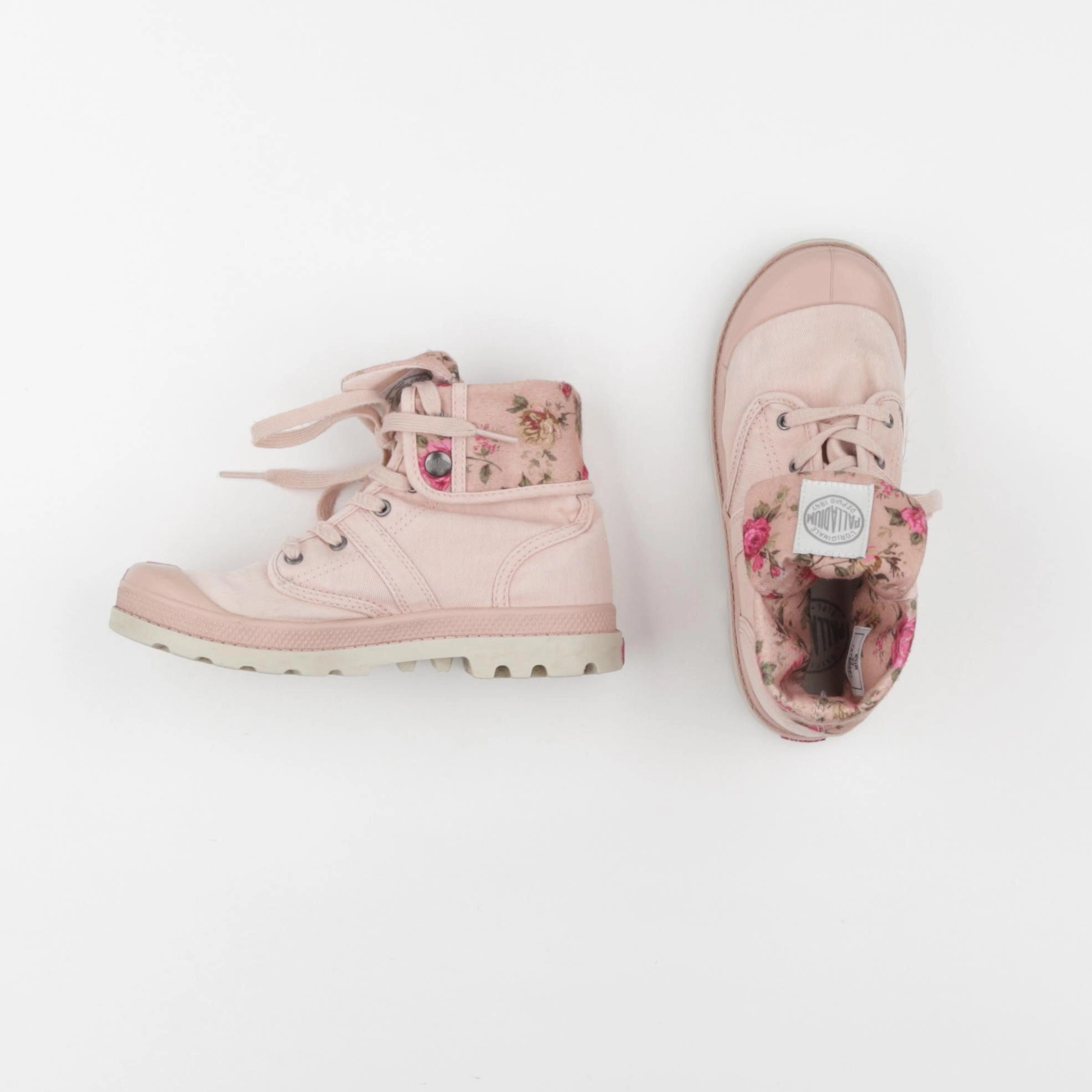 PALLADIUM - tennis à scratch/ lacets rose - pointure 33