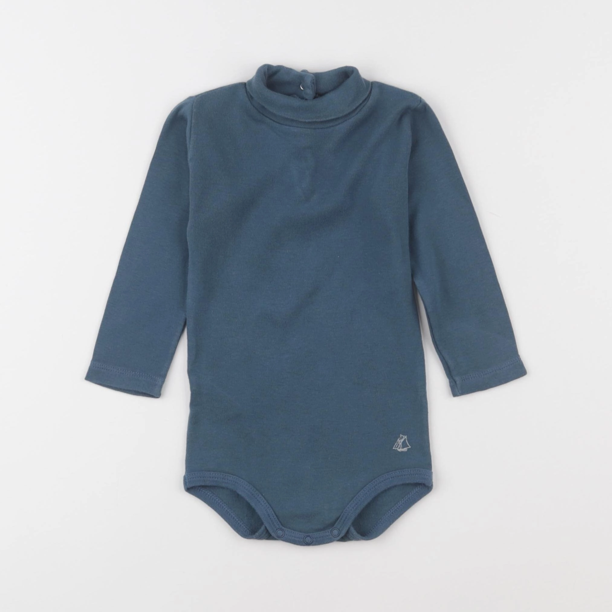 Petit Bateau - body à col bleu - 12 mois