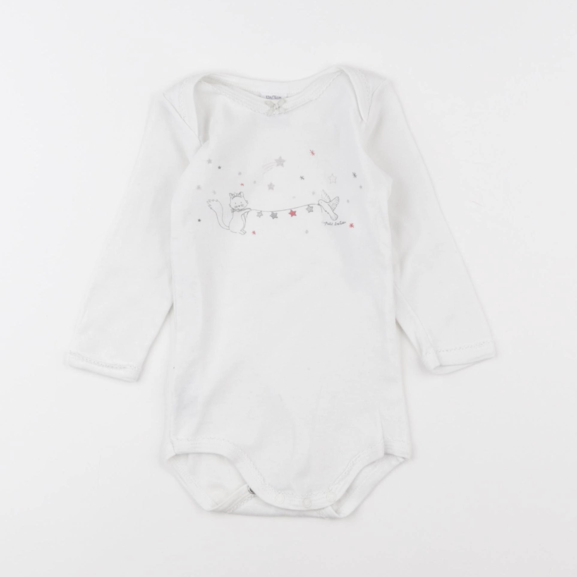 Petit Bateau - body blanc - 12 mois
