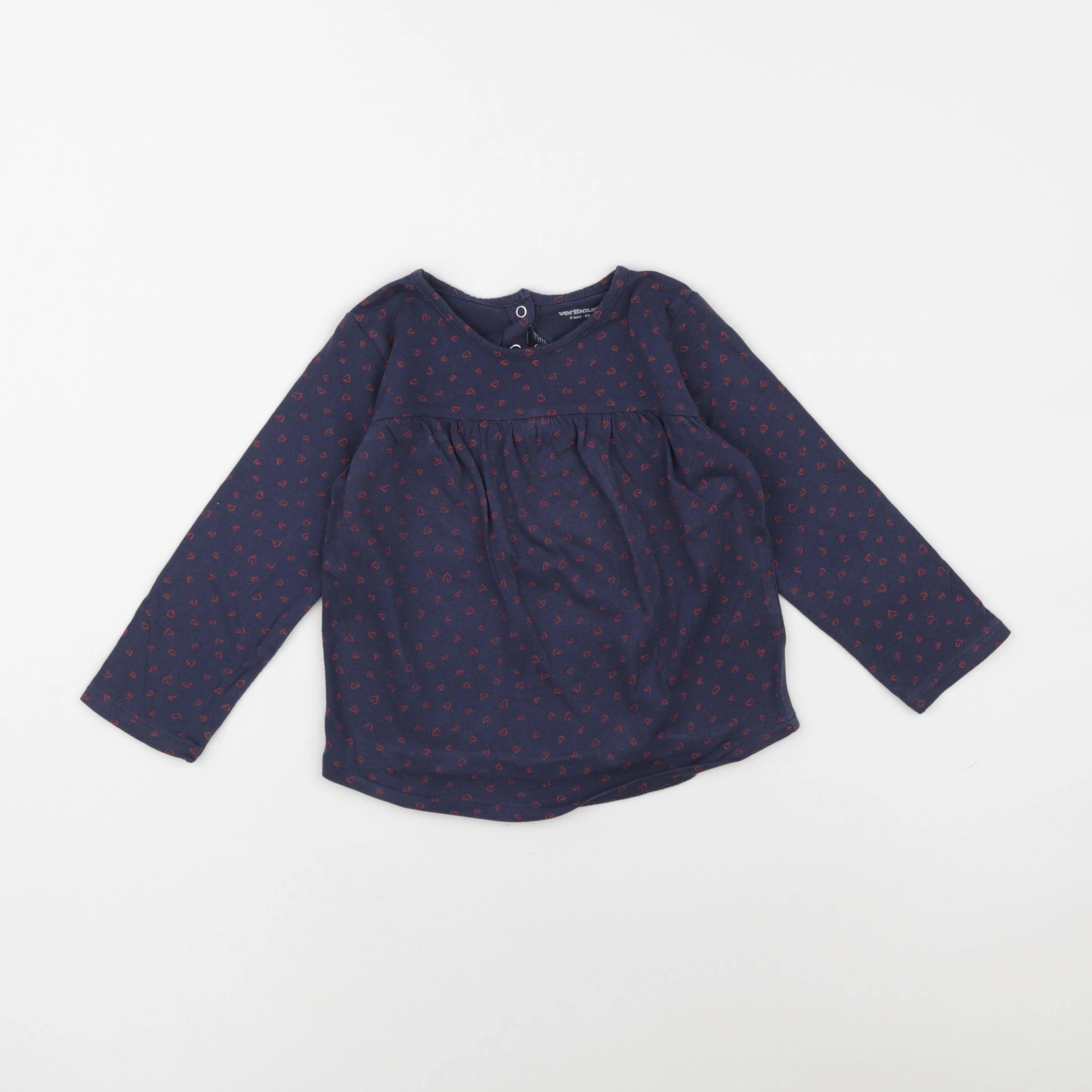 Vertbaudet - tee-shirt bleu - 2 ans