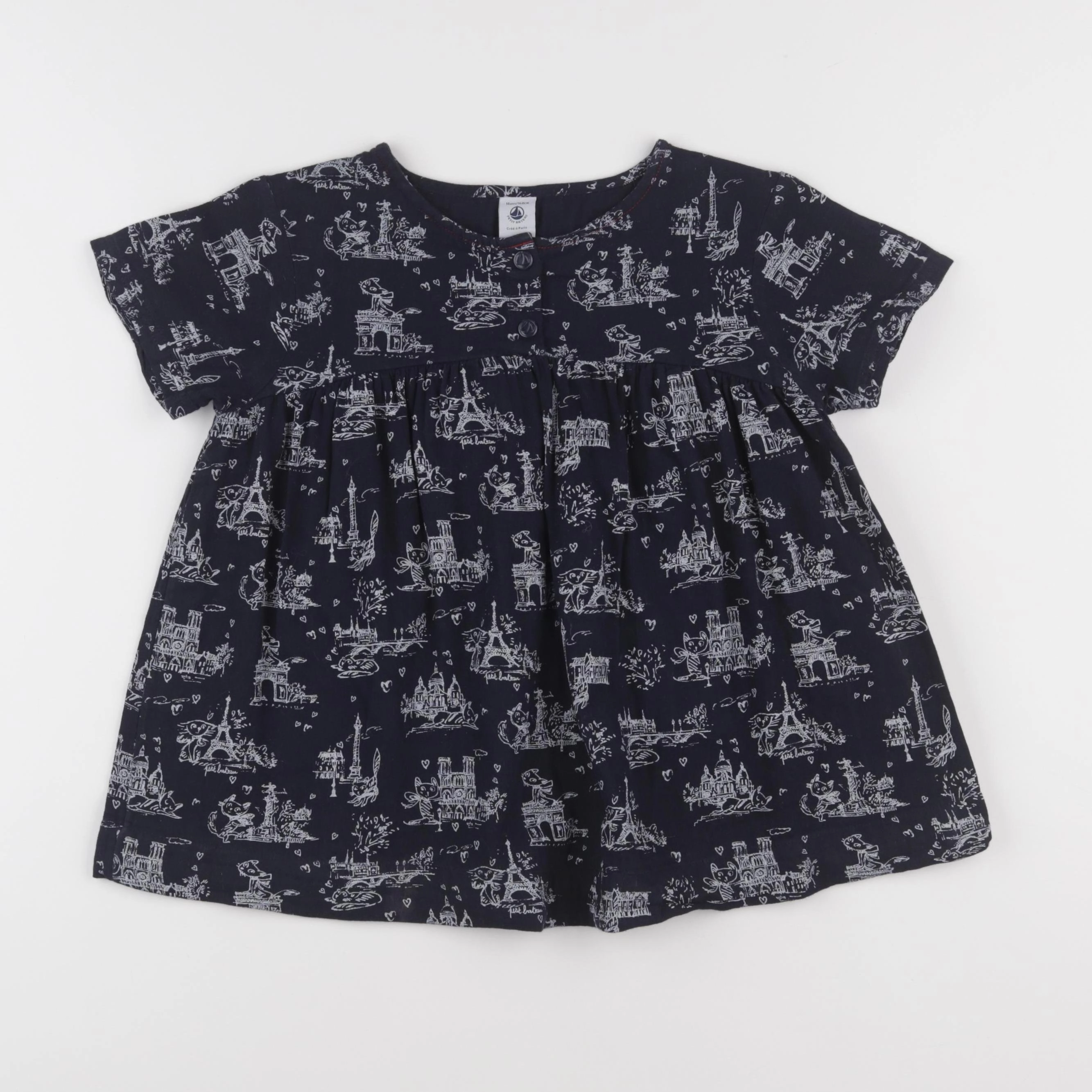 Petit Bateau - tee-shirt bleu - 10 ans
