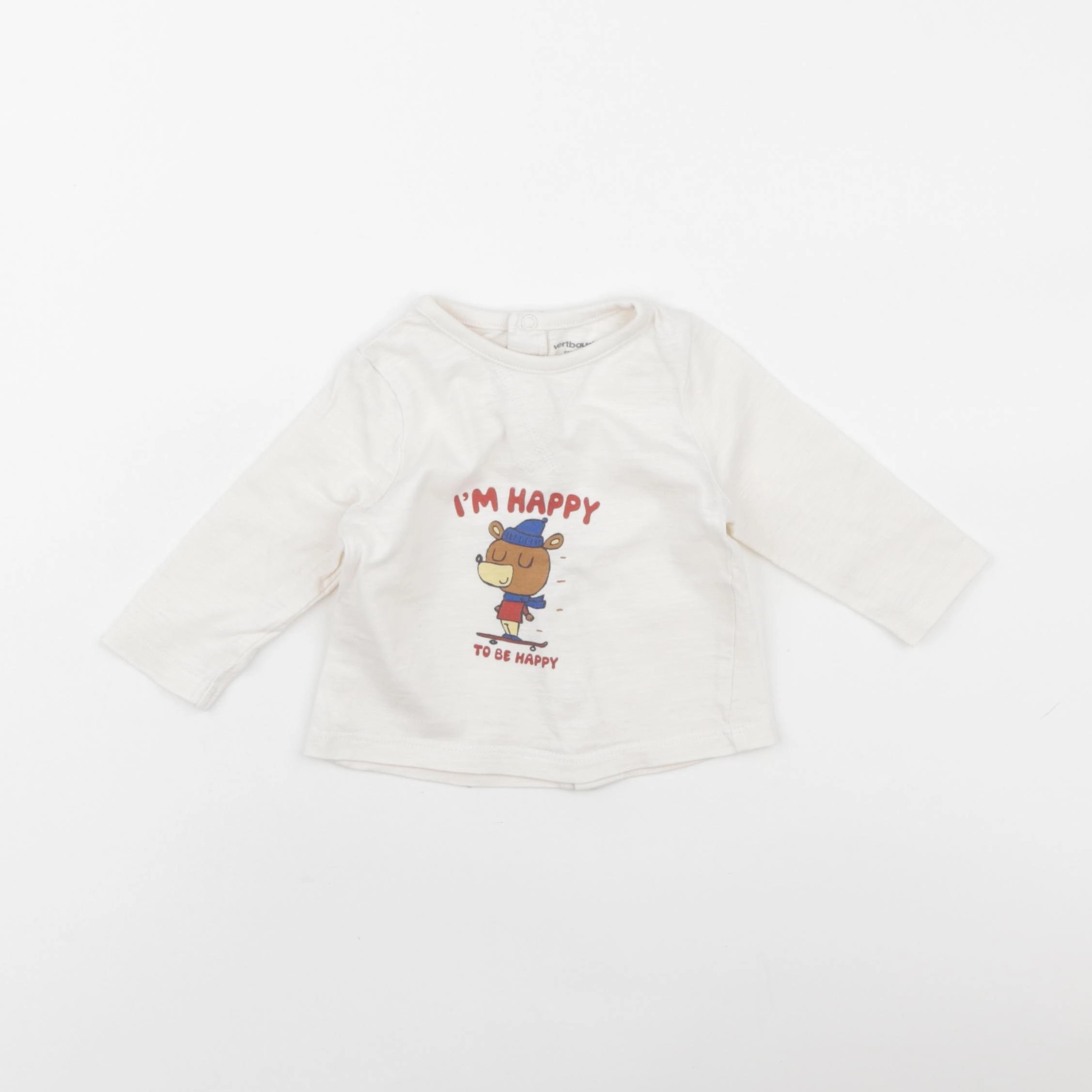 Vertbaudet - tee-shirt beige - 3 mois