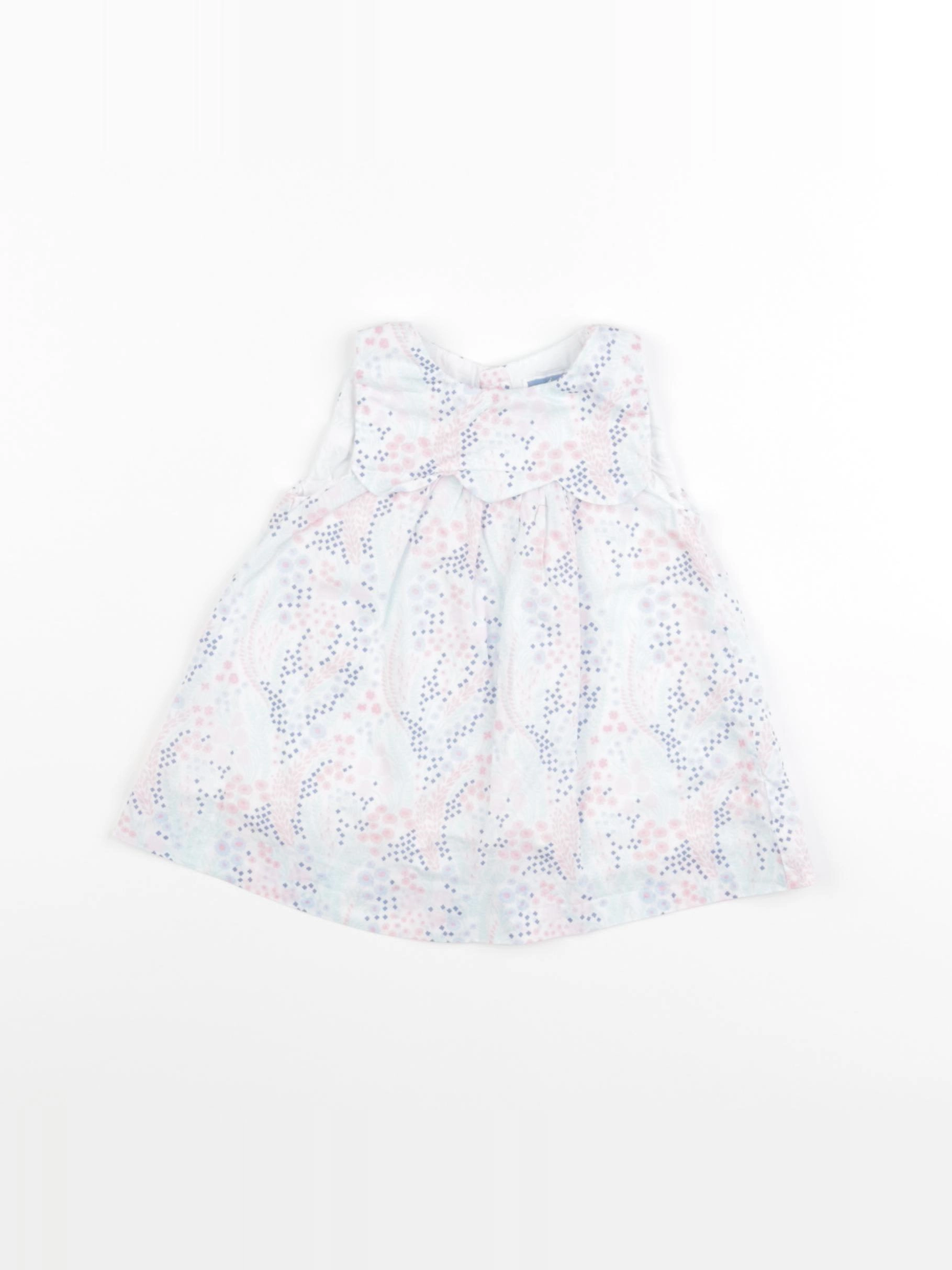 Jacadi - robe blanc, rose - 3 mois