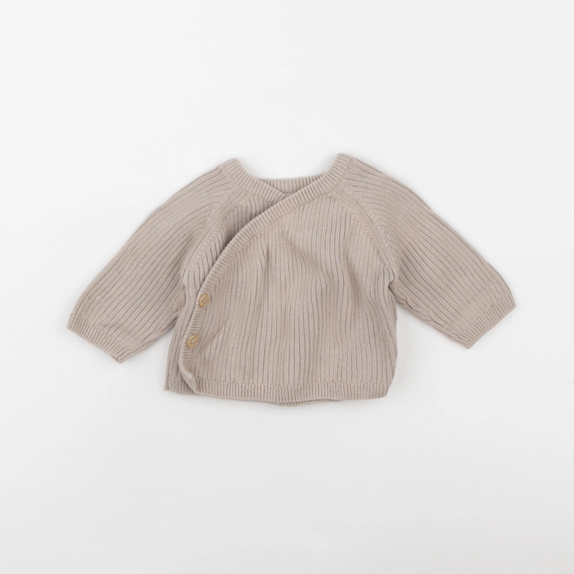 Vertbaudet - pull beige - 1 mois