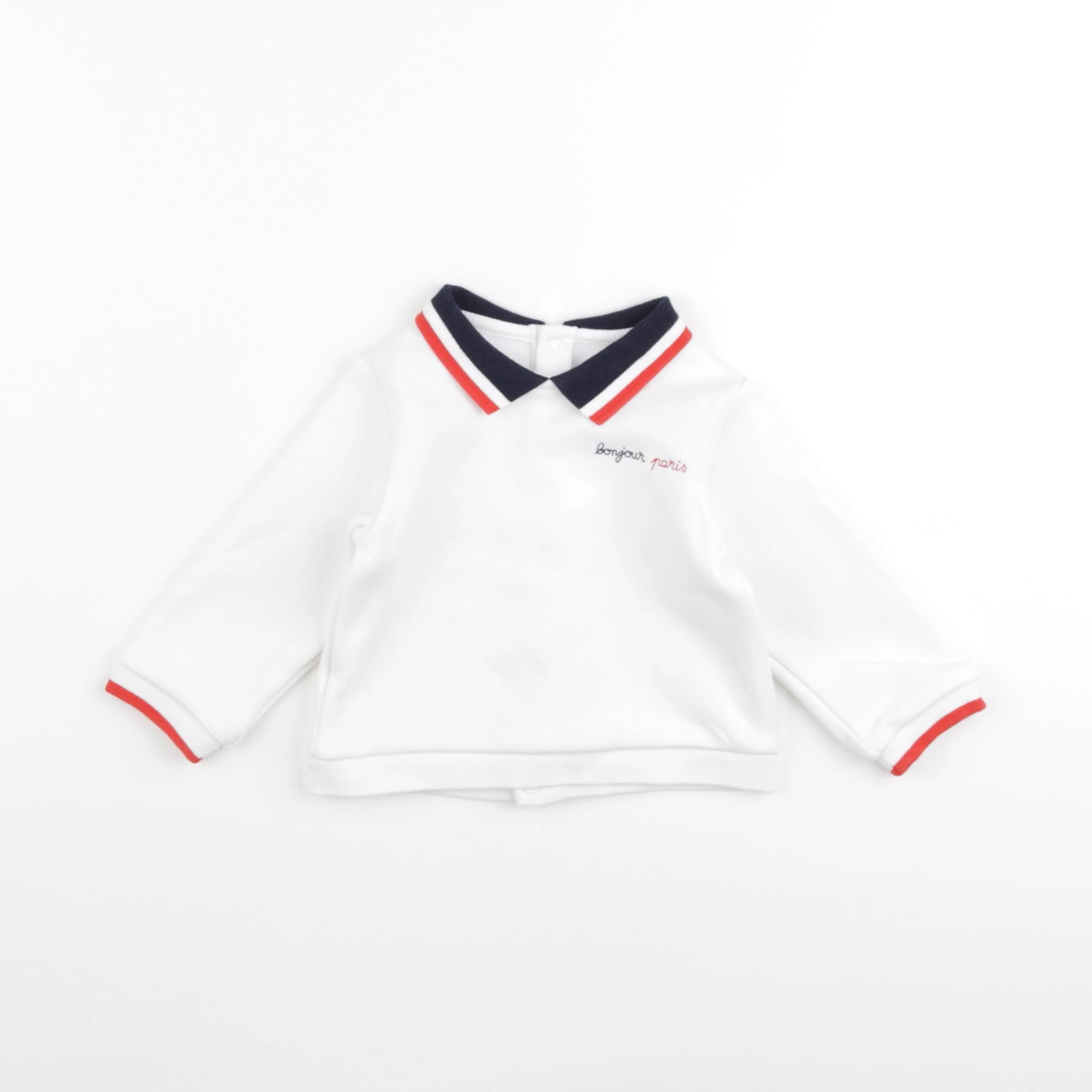 Jacadi - sweat blanc - 12 mois