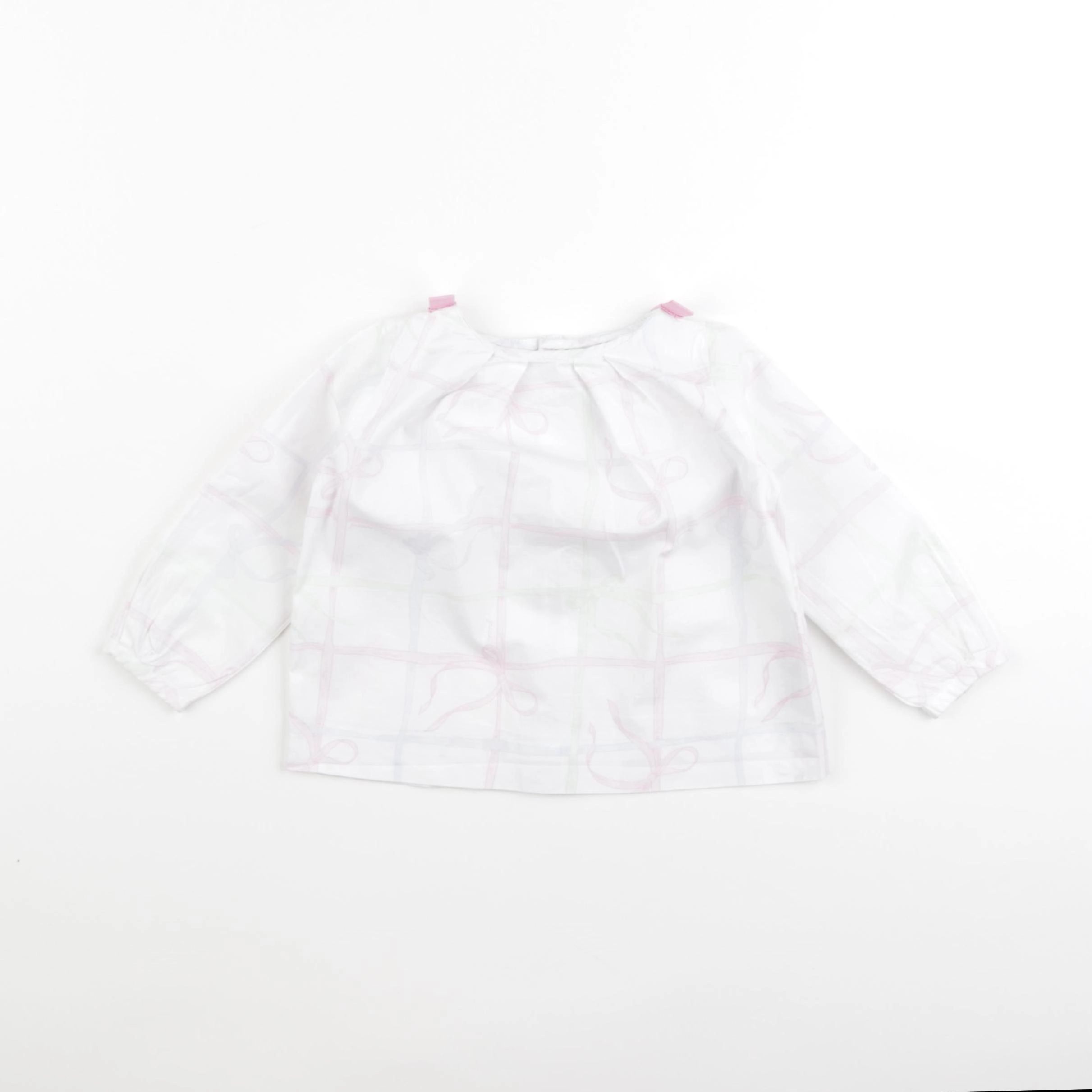 Jacadi - blouse blanc, rose - 12 mois