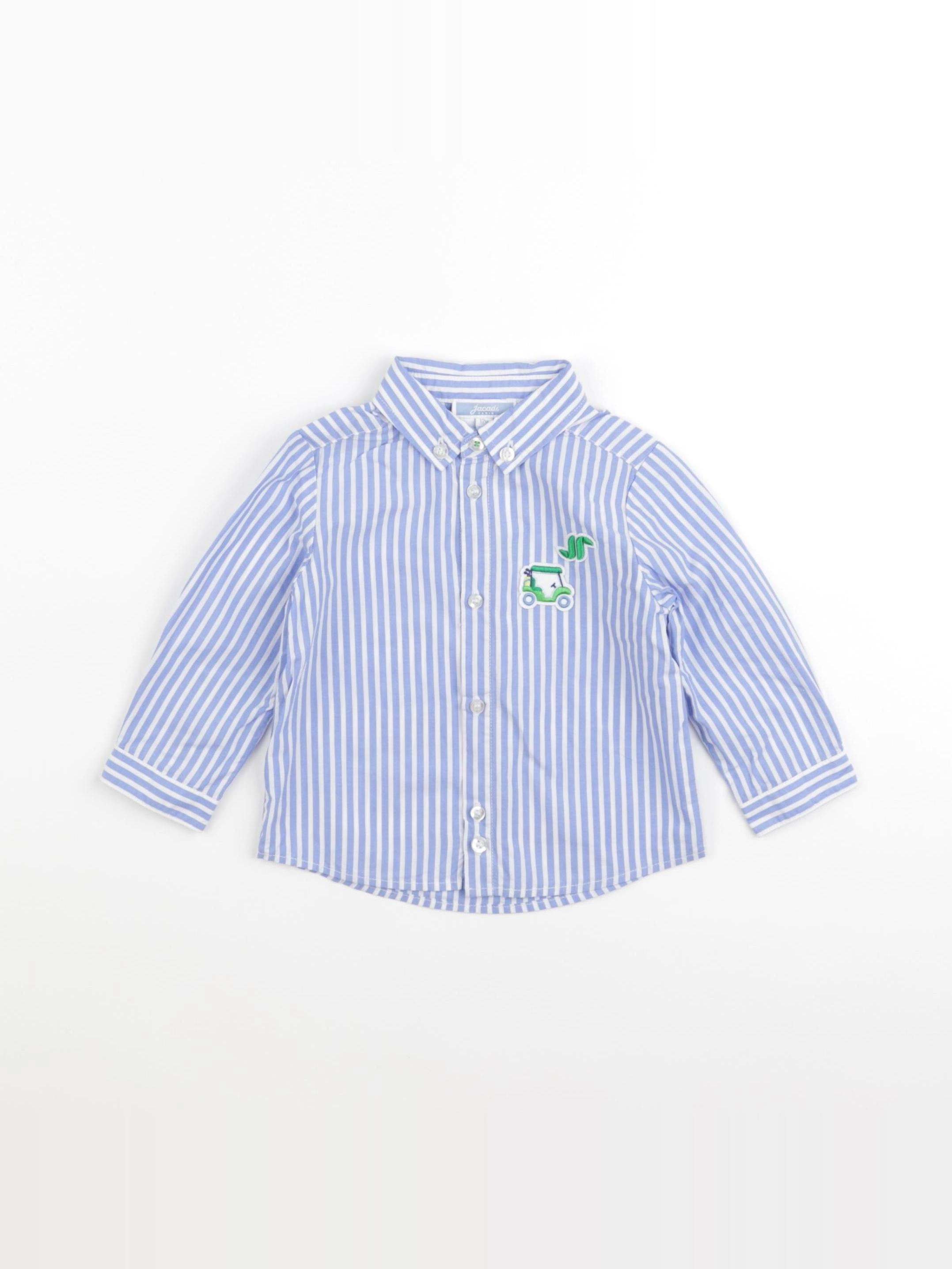 Jacadi - chemise bleu, blanc - 12 mois