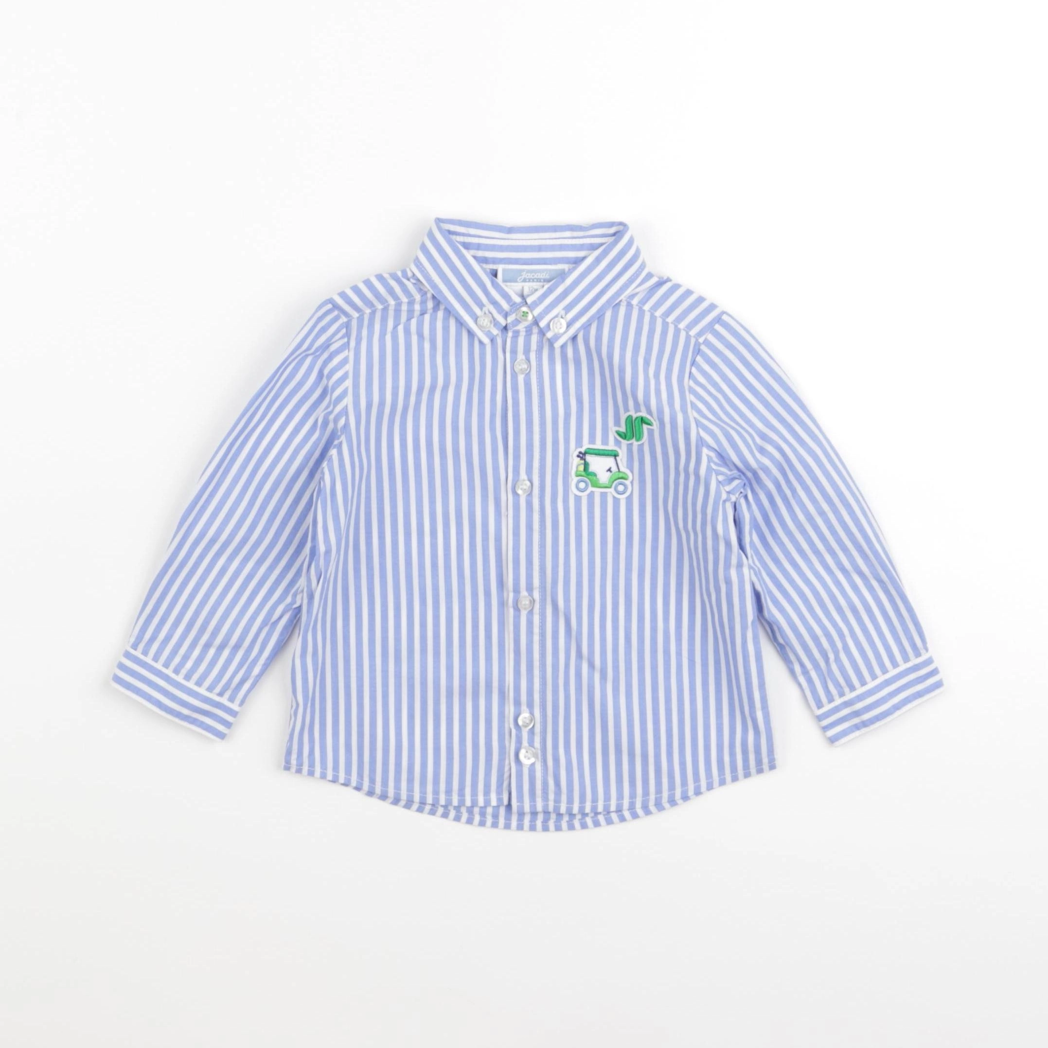 Jacadi - chemise bleu, blanc - 12 mois