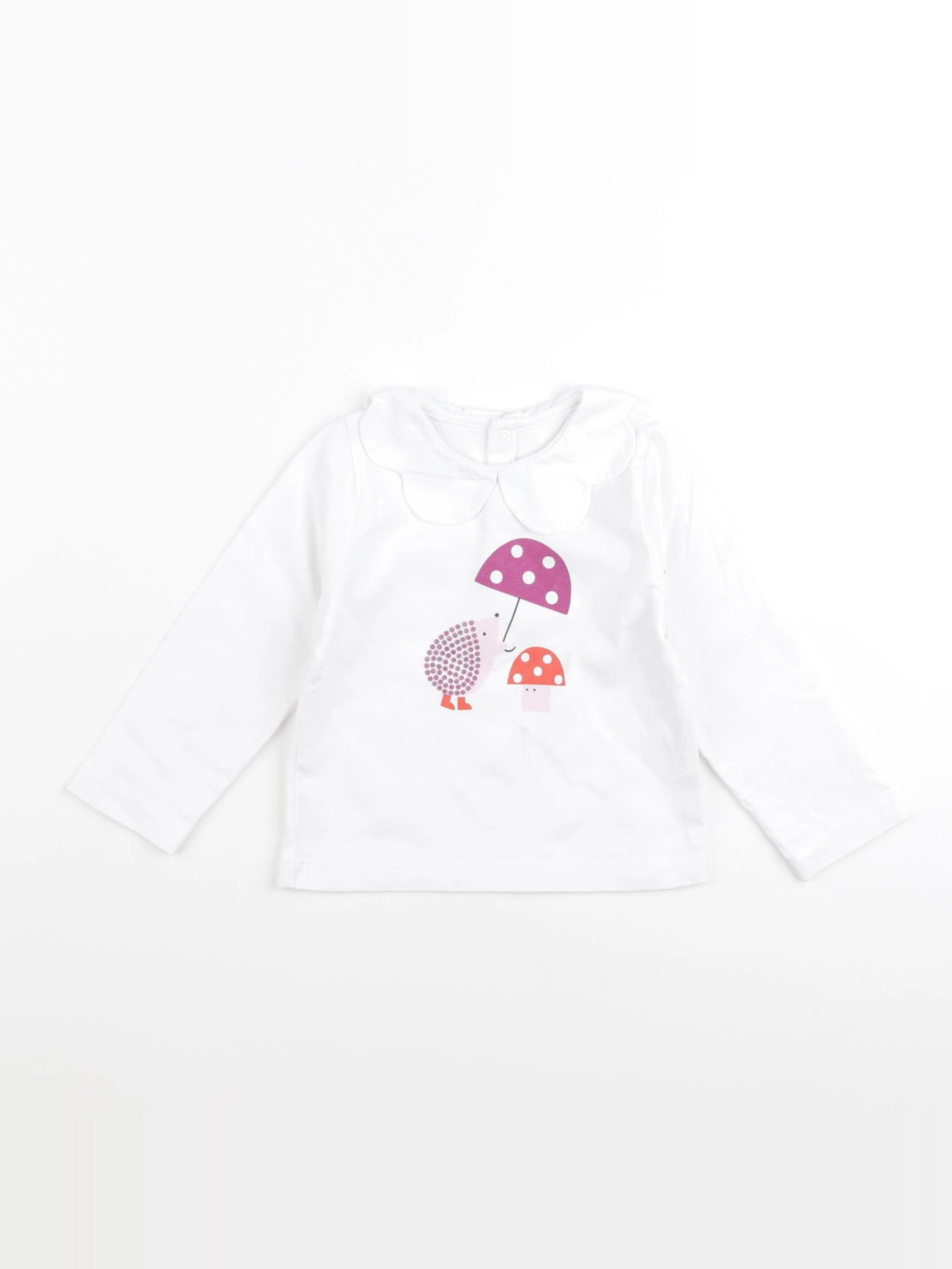 Jacadi - tee-shirt blanc, violet - 18 mois