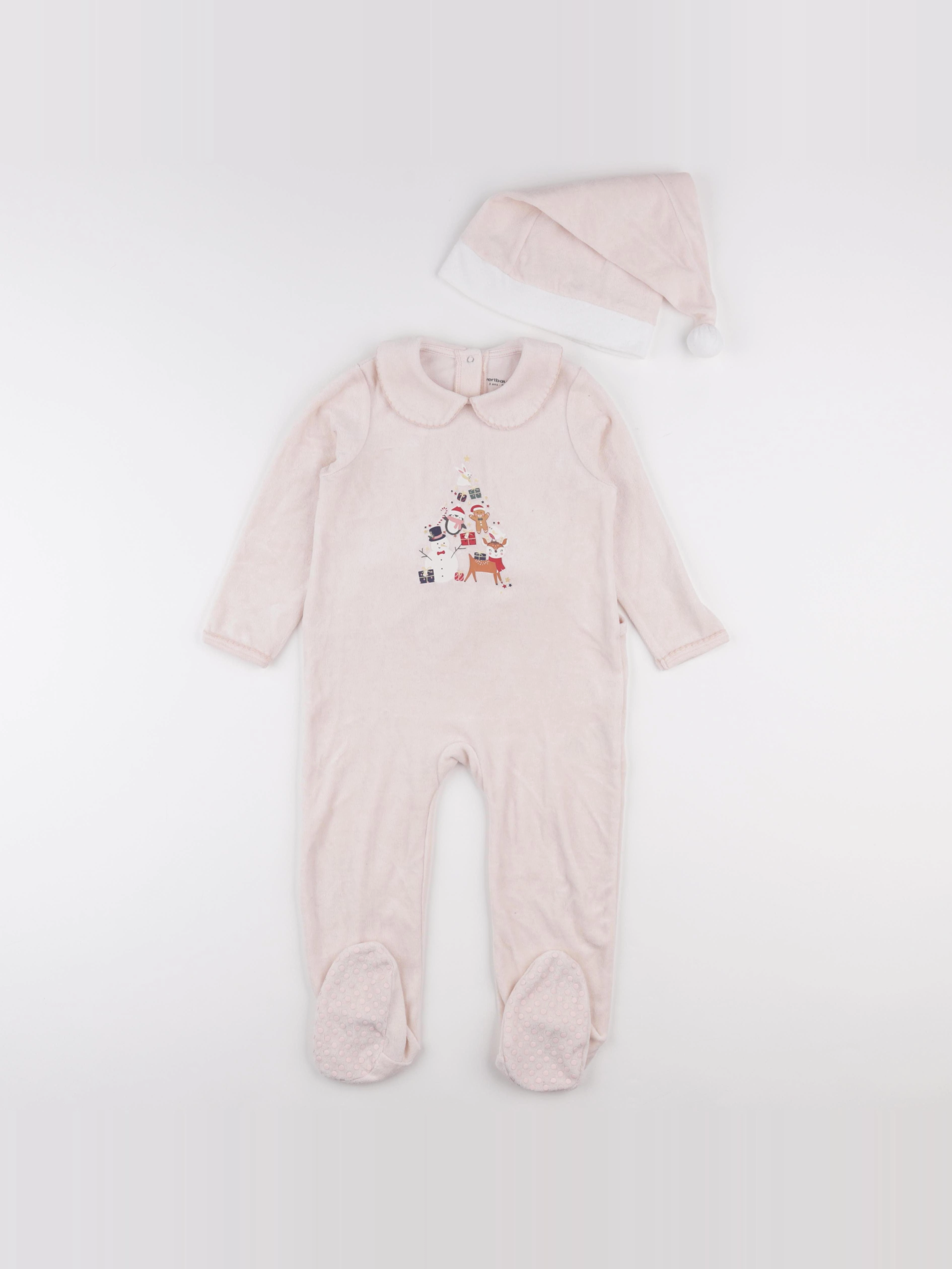 Vertbaudet - pyjama velours rose - 3 ans