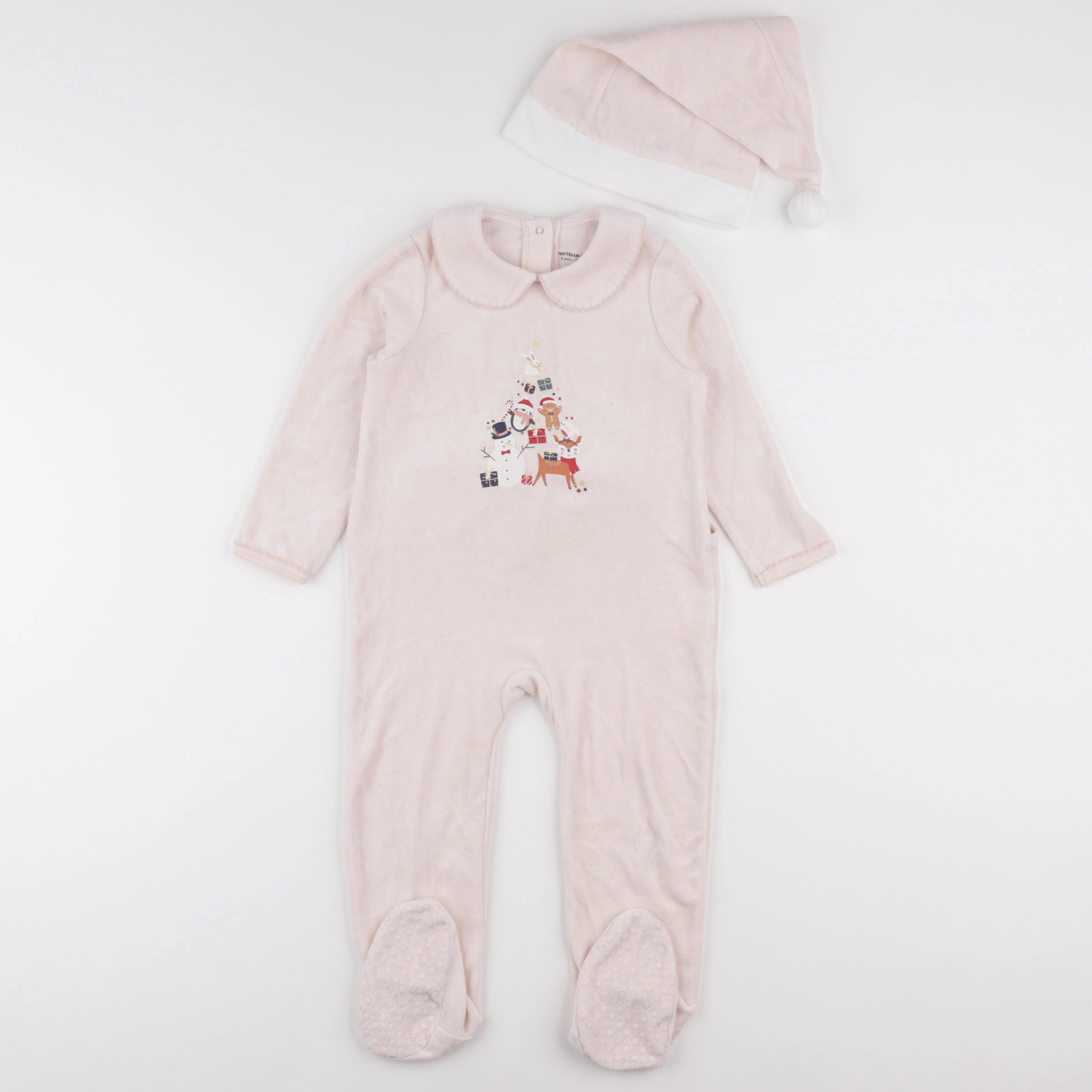 Vertbaudet - pyjama velours rose - 3 ans