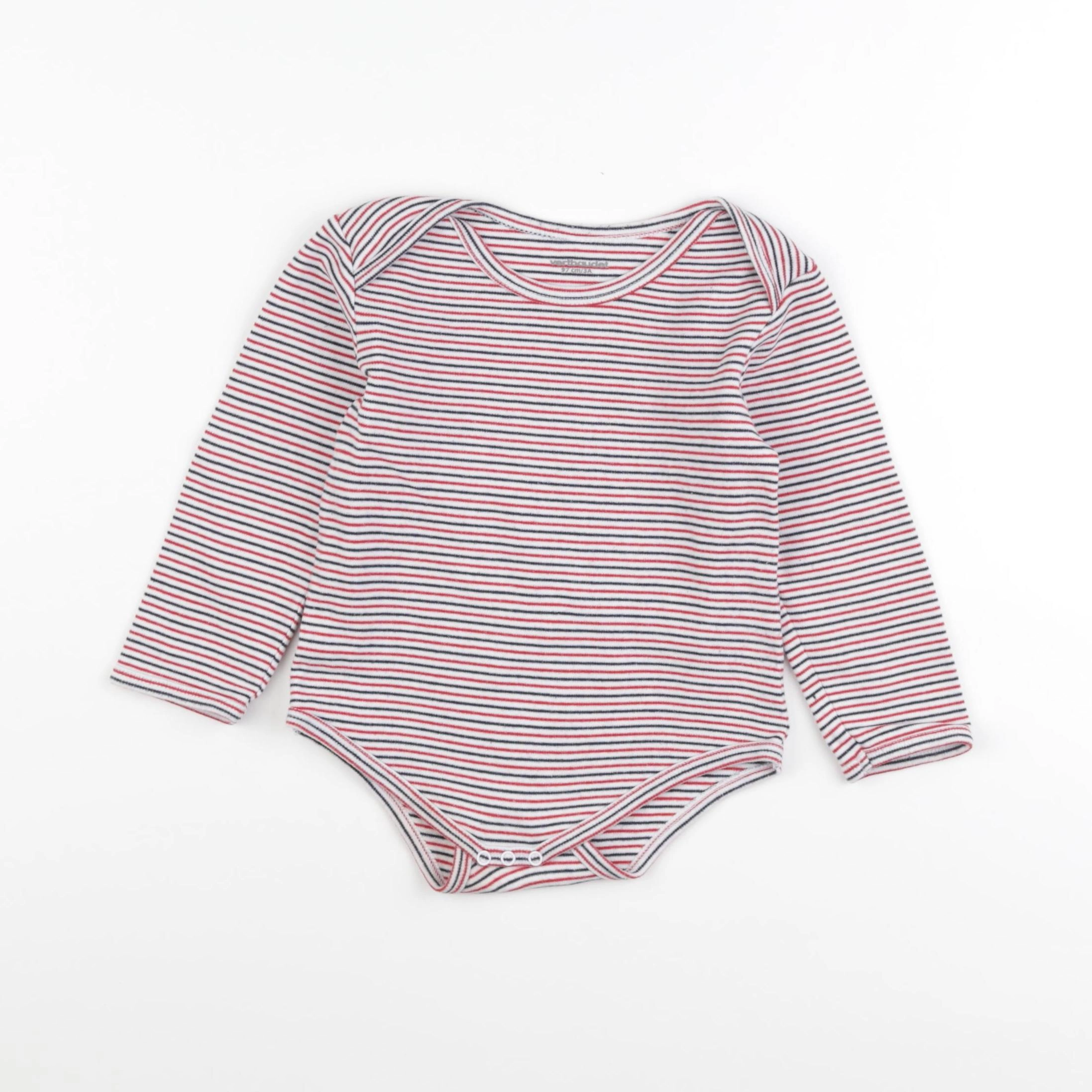 Vertbaudet - body bleu, rose - 3 ans