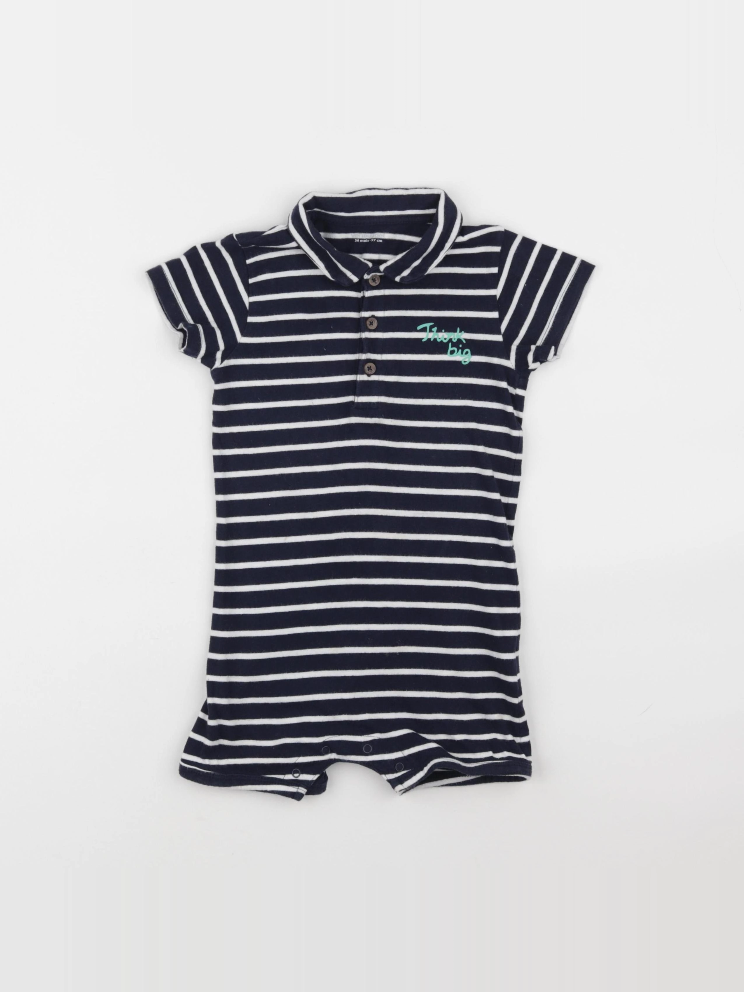 Vertbaudet - pyjama coton bleu - 36 mois