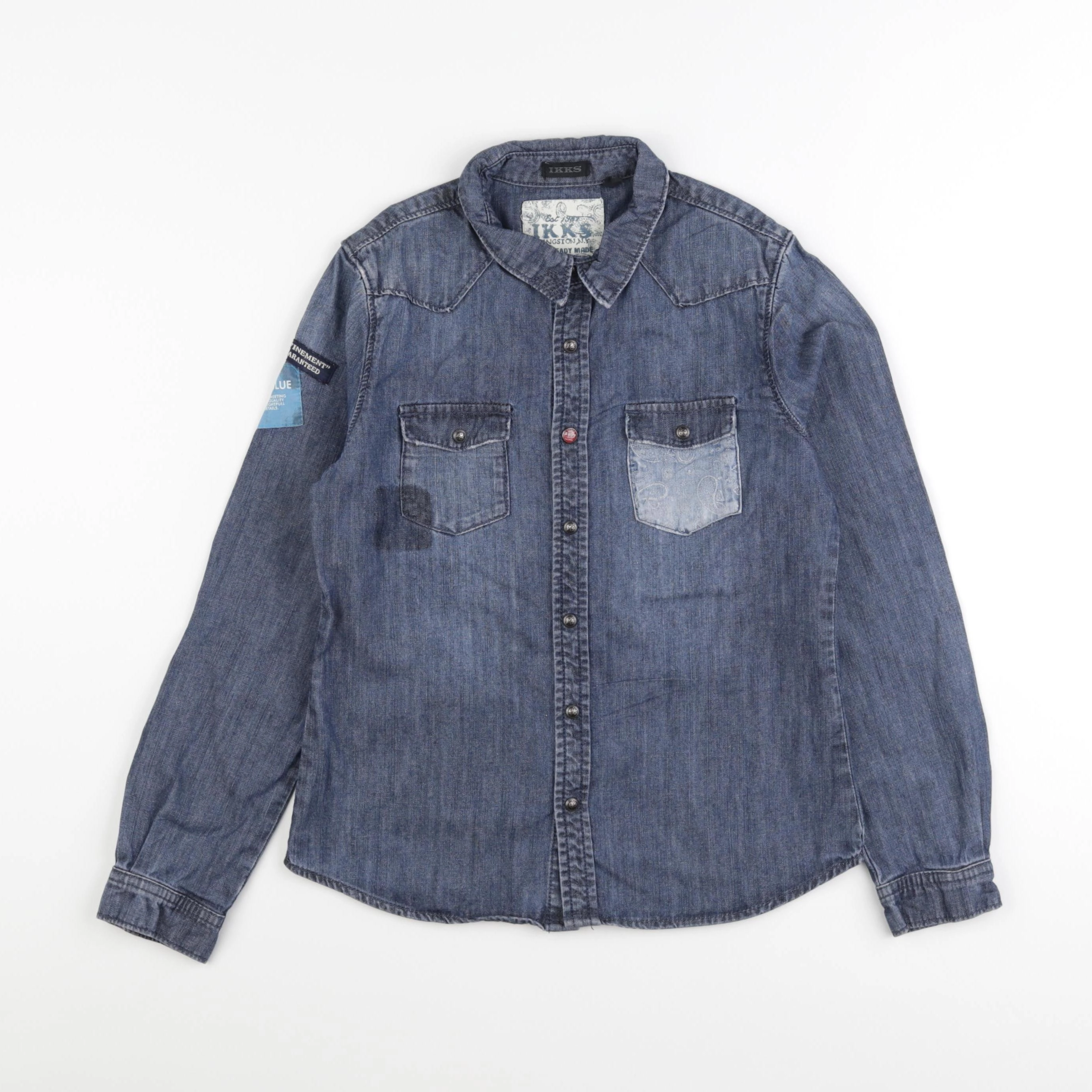 IKKS - chemise imprimé au dos bleu - 10 ans