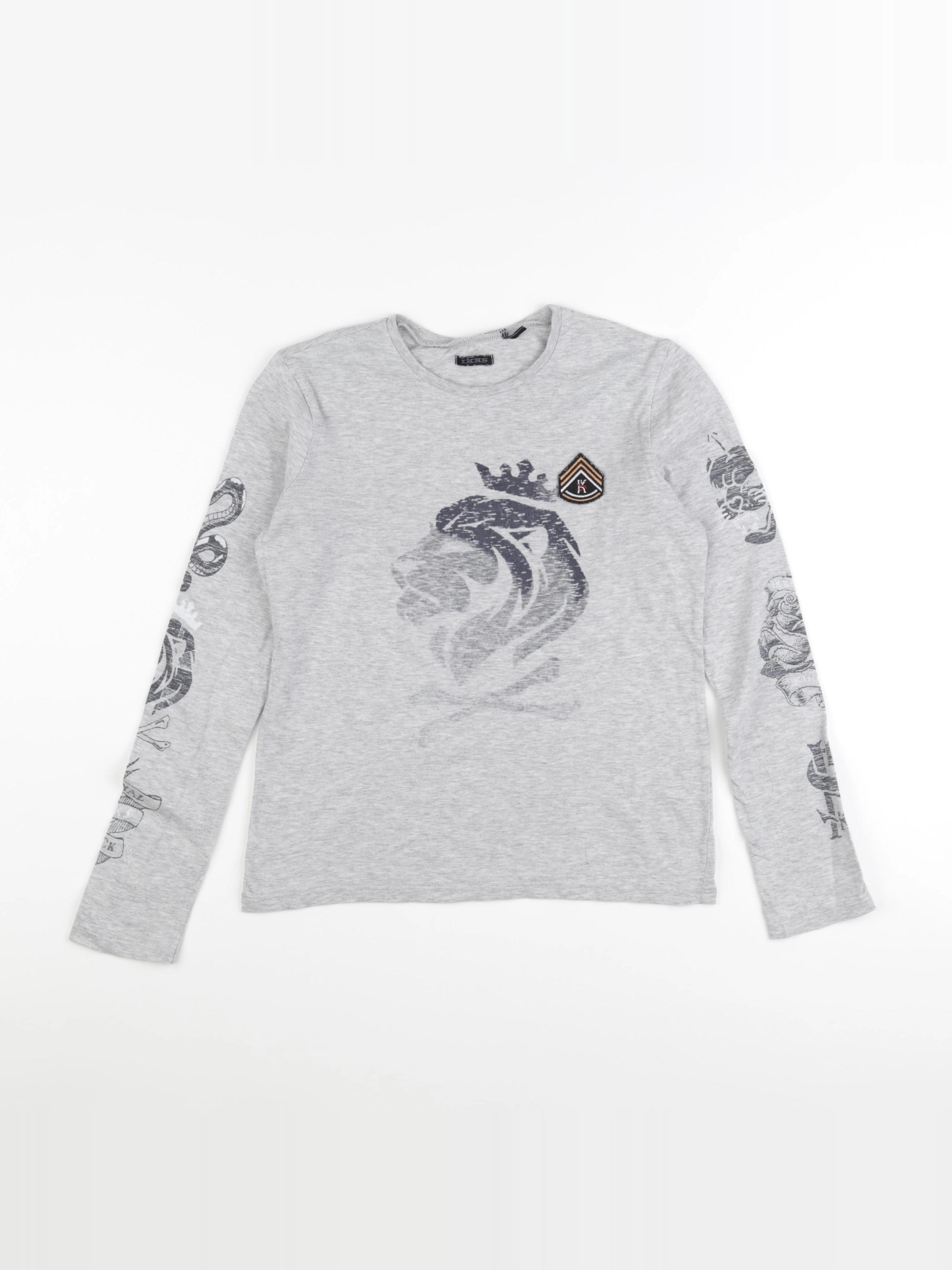 IKKS - tee-shirt gris - 10 ans