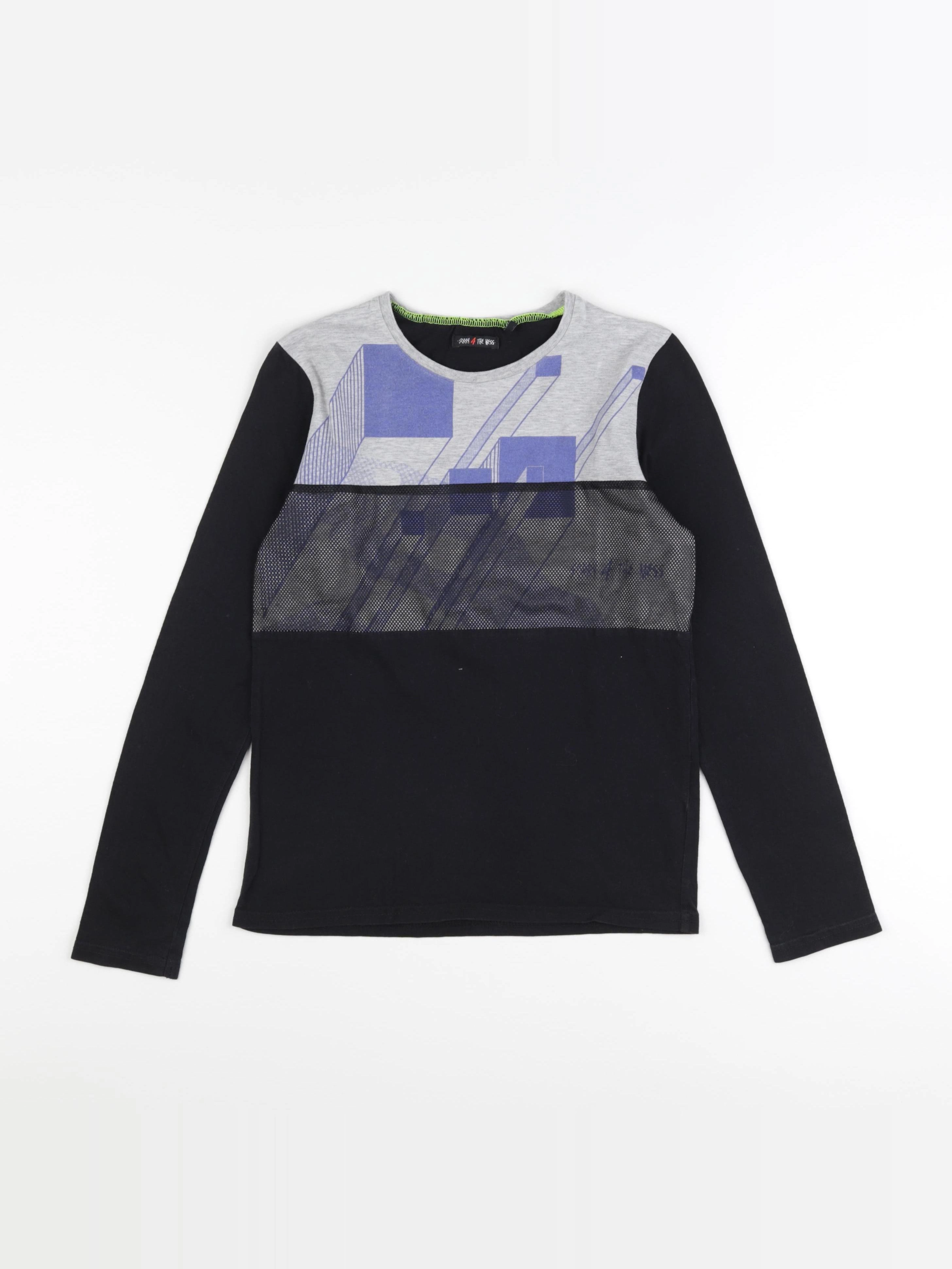 IKKS - tee-shirt gris, noir - 10 ans