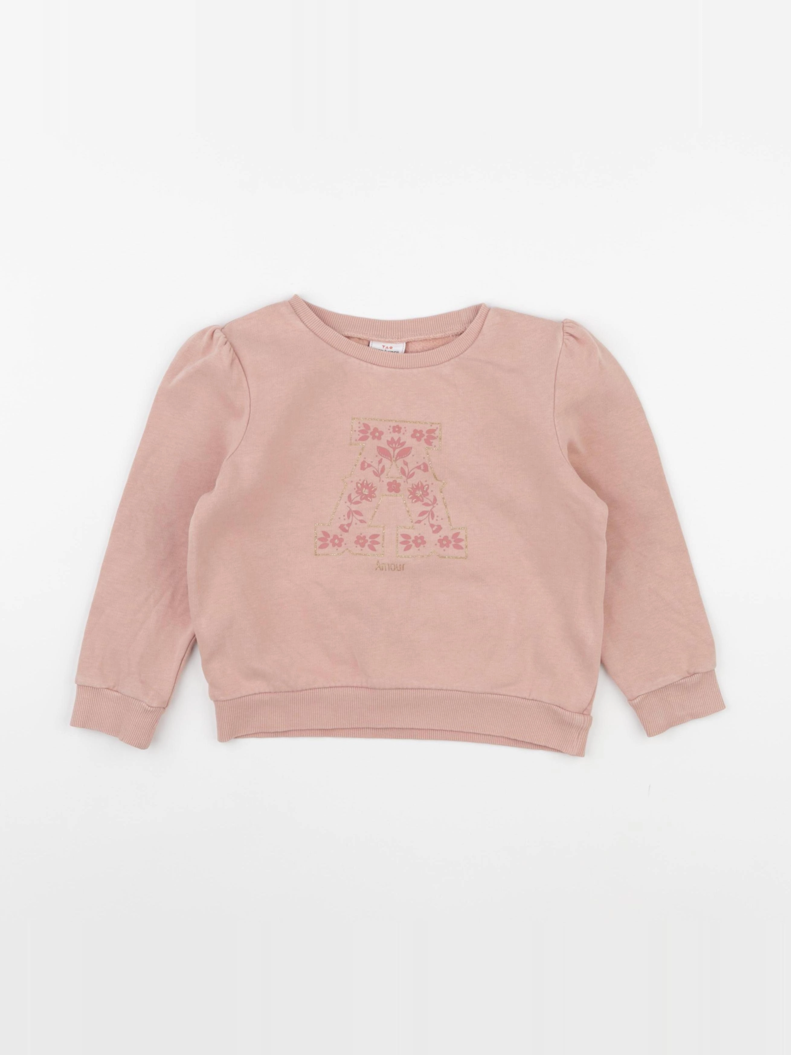 Vertbaudet - sweat rose - 4 ans
