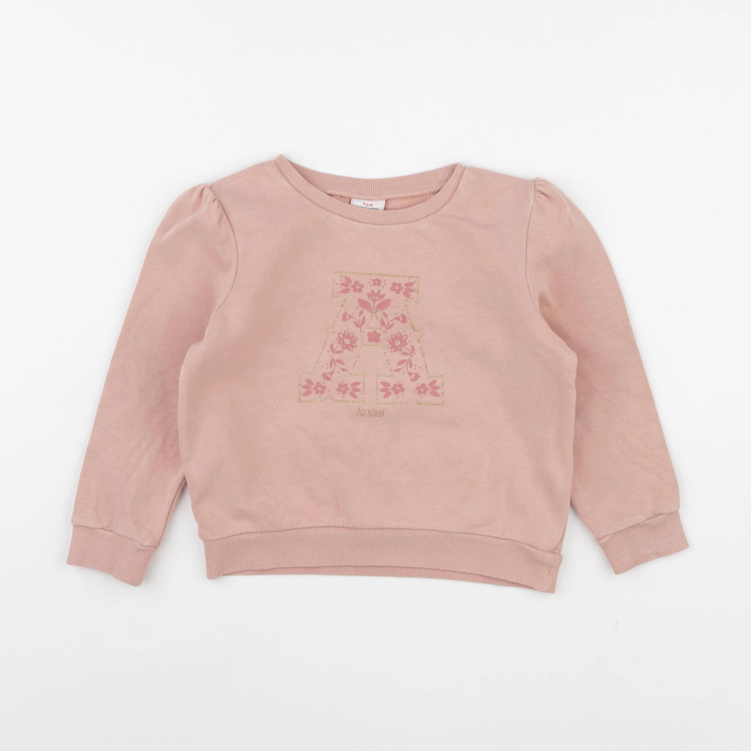 Vertbaudet - sweat rose - 4 ans